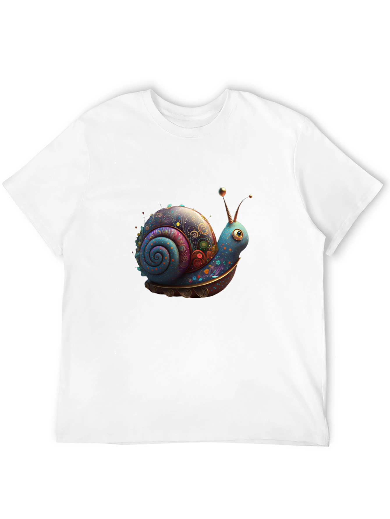 Artistic Snail Graphic Black T-Shirt