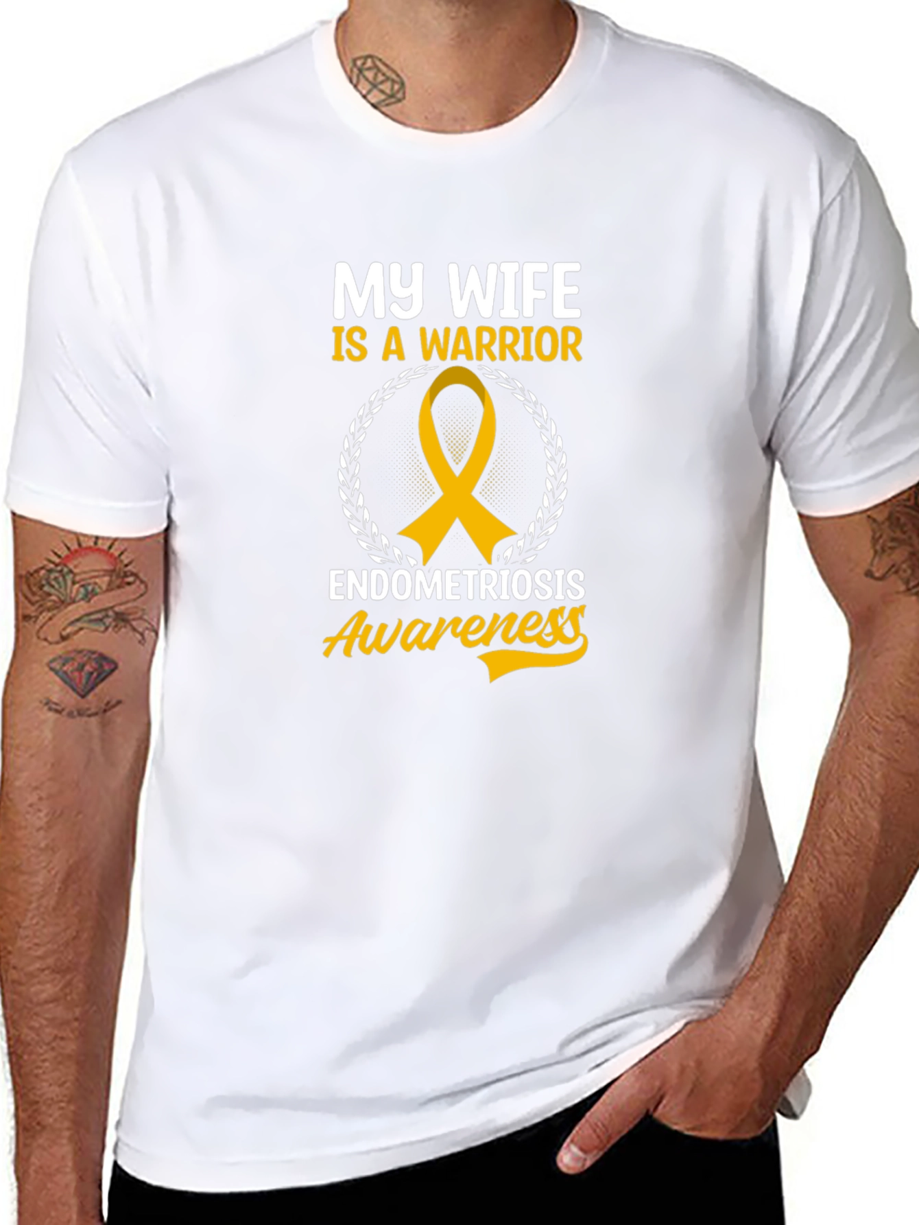 My Wife is a Warrior Endometriosis Awareness T-Shirt