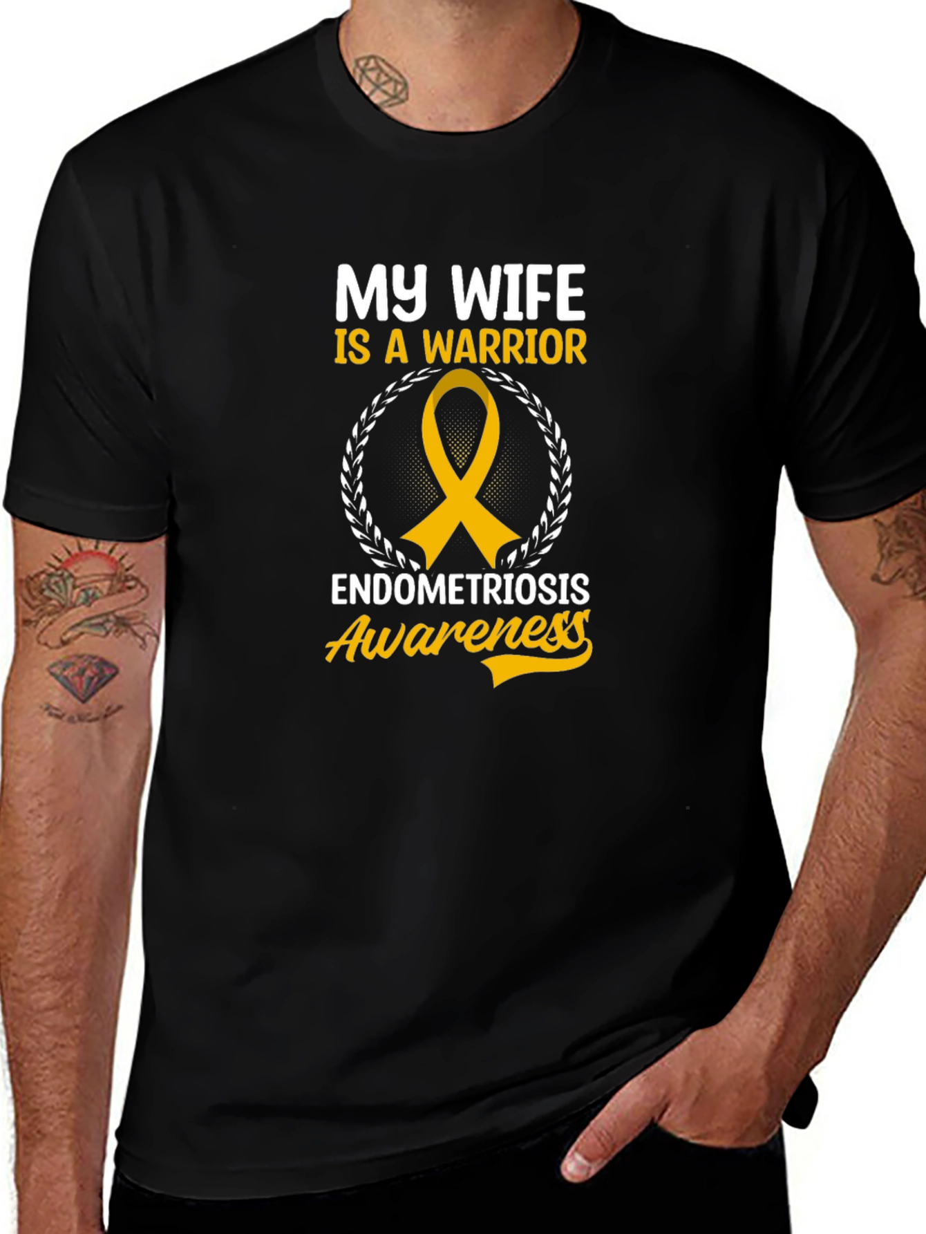 My Wife is a Warrior Endometriosis Awareness T-Shirt
