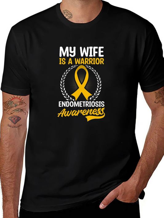 My Wife is a Warrior Endometriosis Awareness T-Shirt