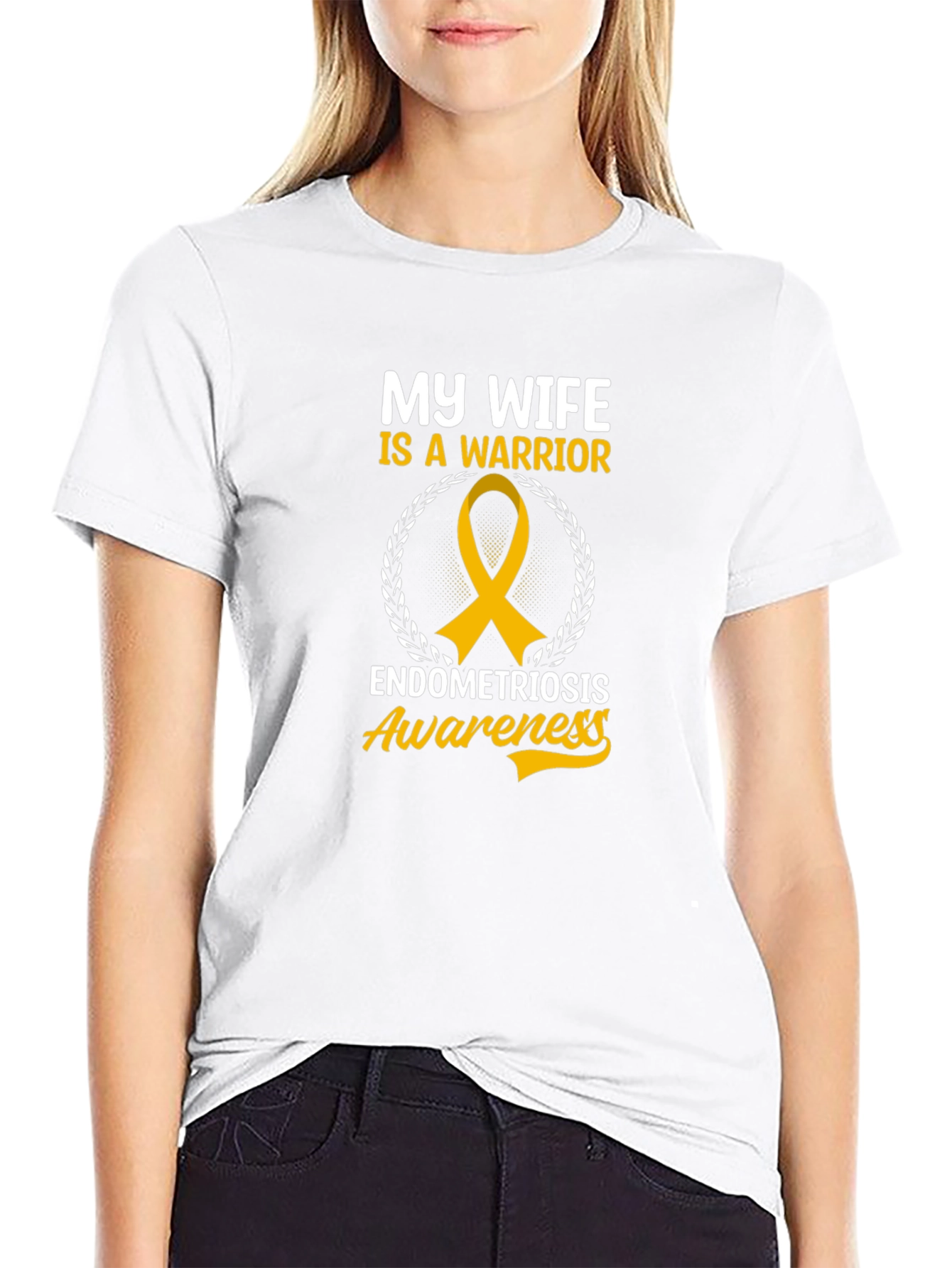 My Wife is a Warrior Endometriosis Awareness T-Shirt