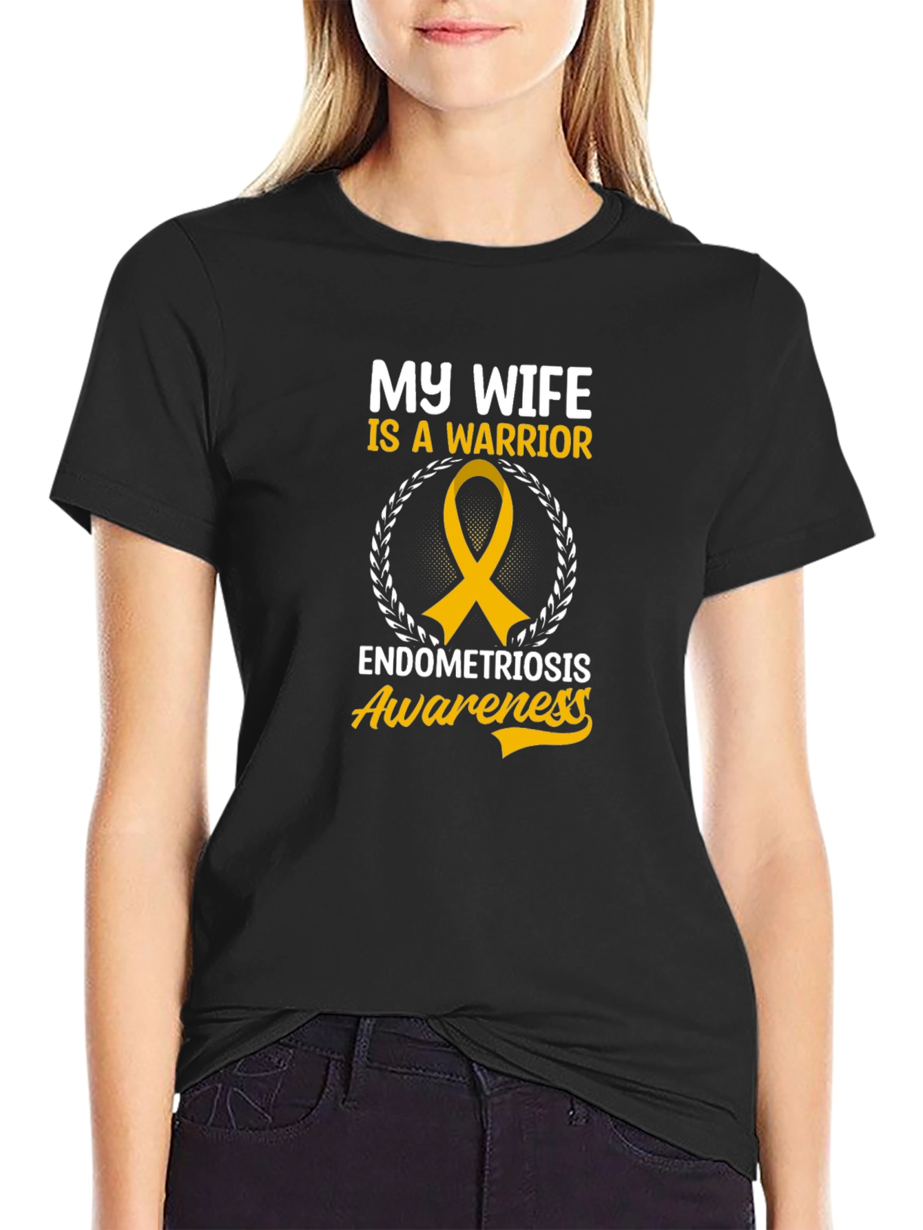 My Wife is a Warrior Endometriosis Awareness T-Shirt