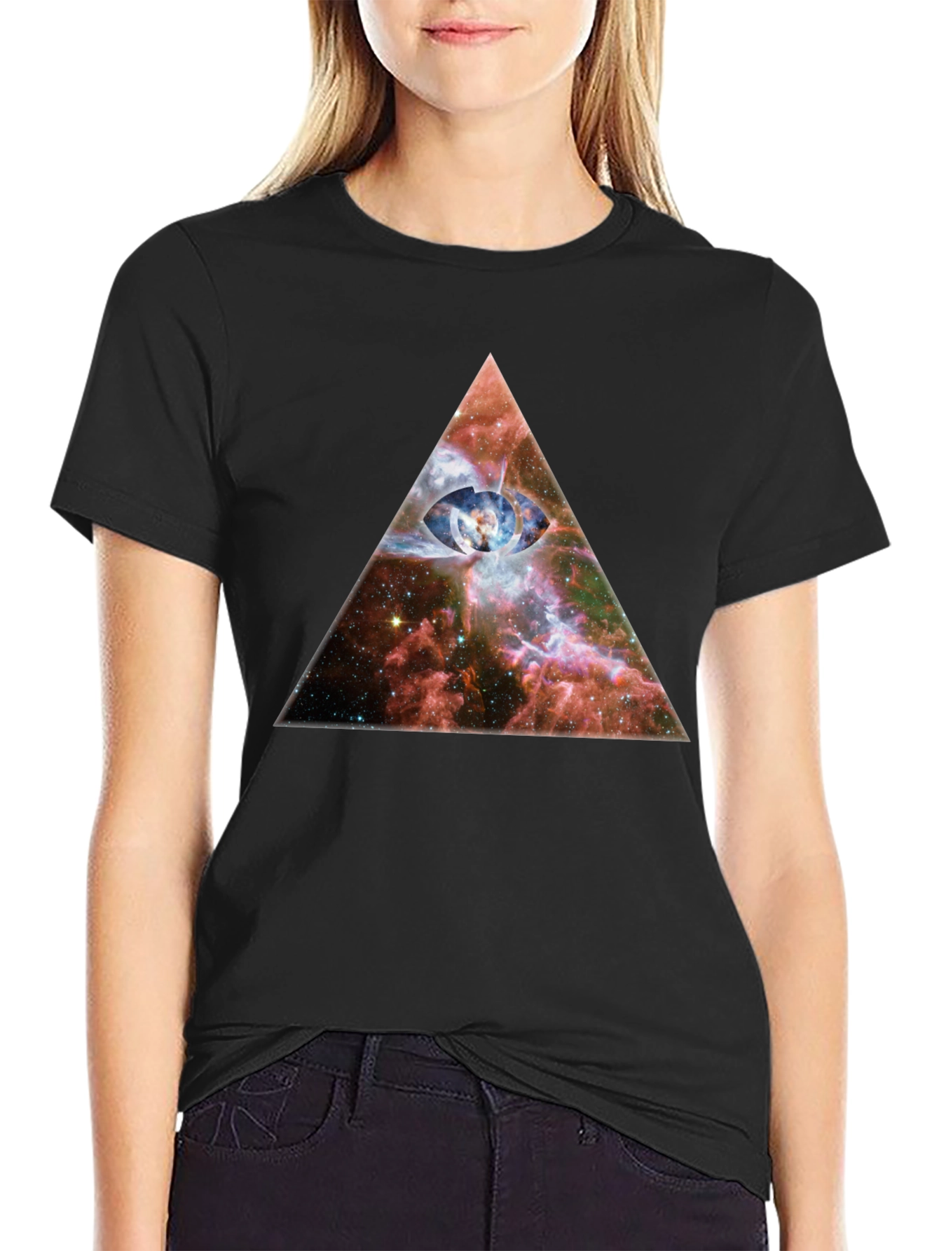 Cosmic Eye Pyramid Graphic T-Shirt