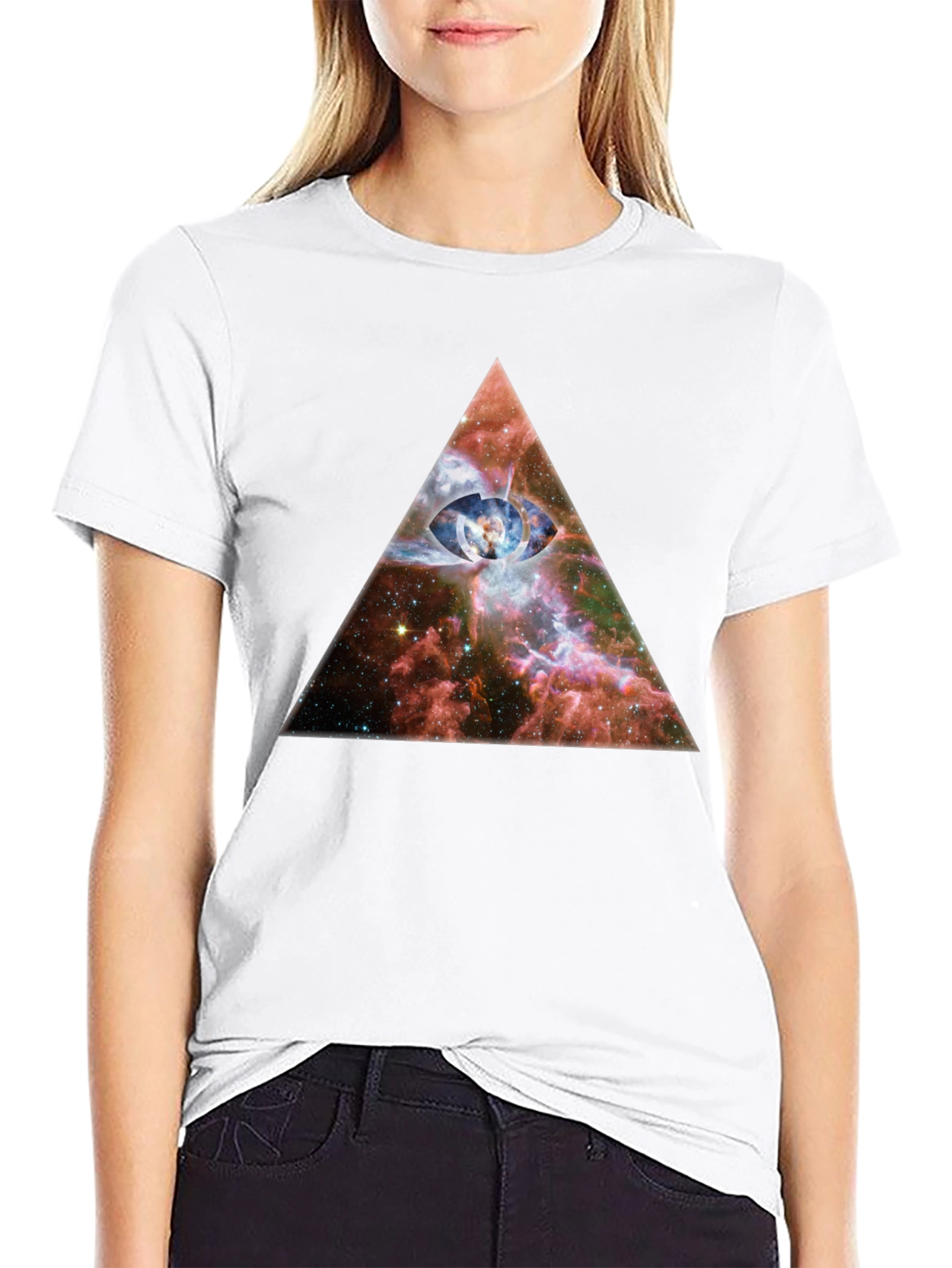 Cosmic Eye Pyramid Graphic T-Shirt