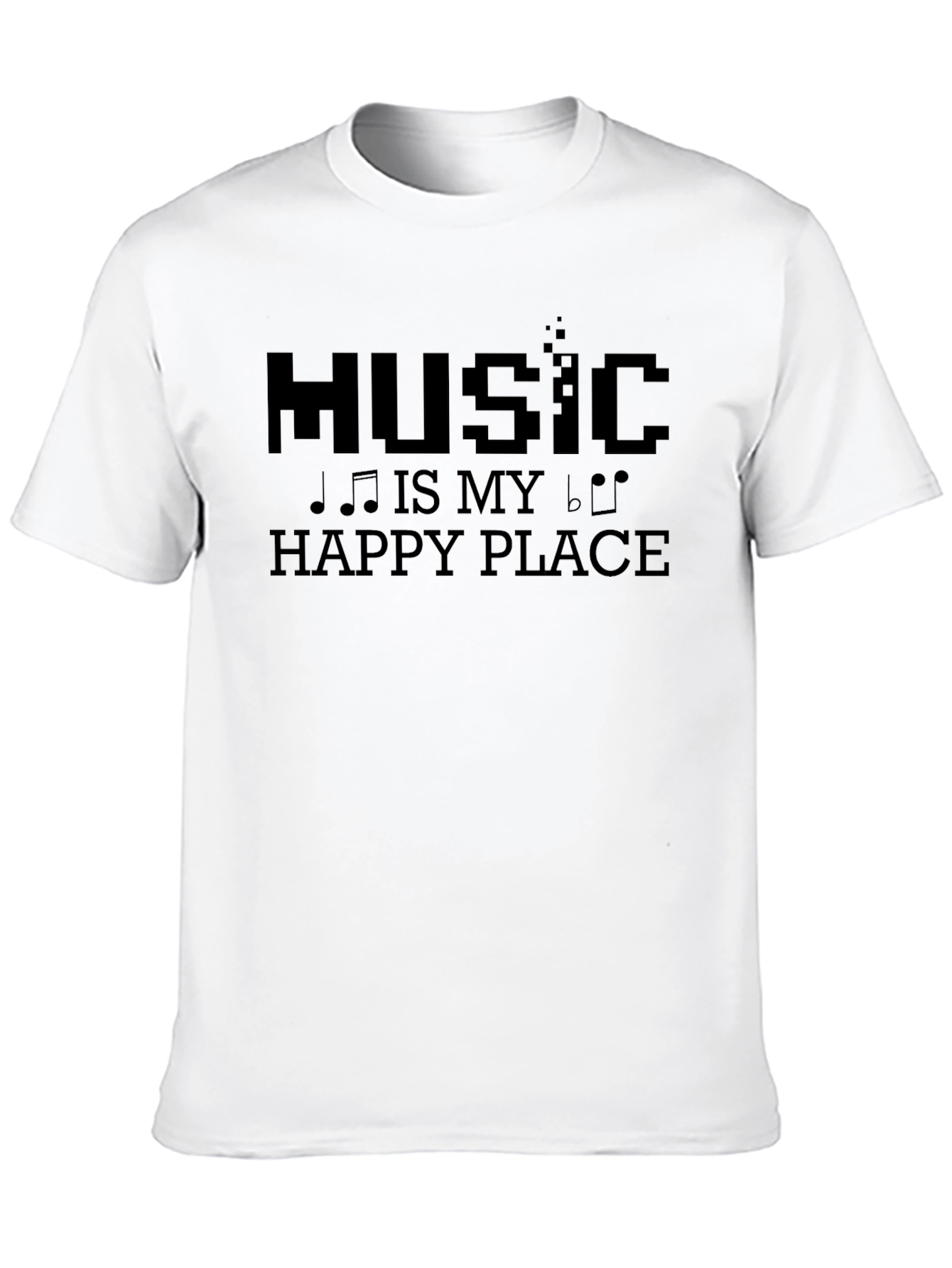 Music is My Happy Place Black T-Shirt