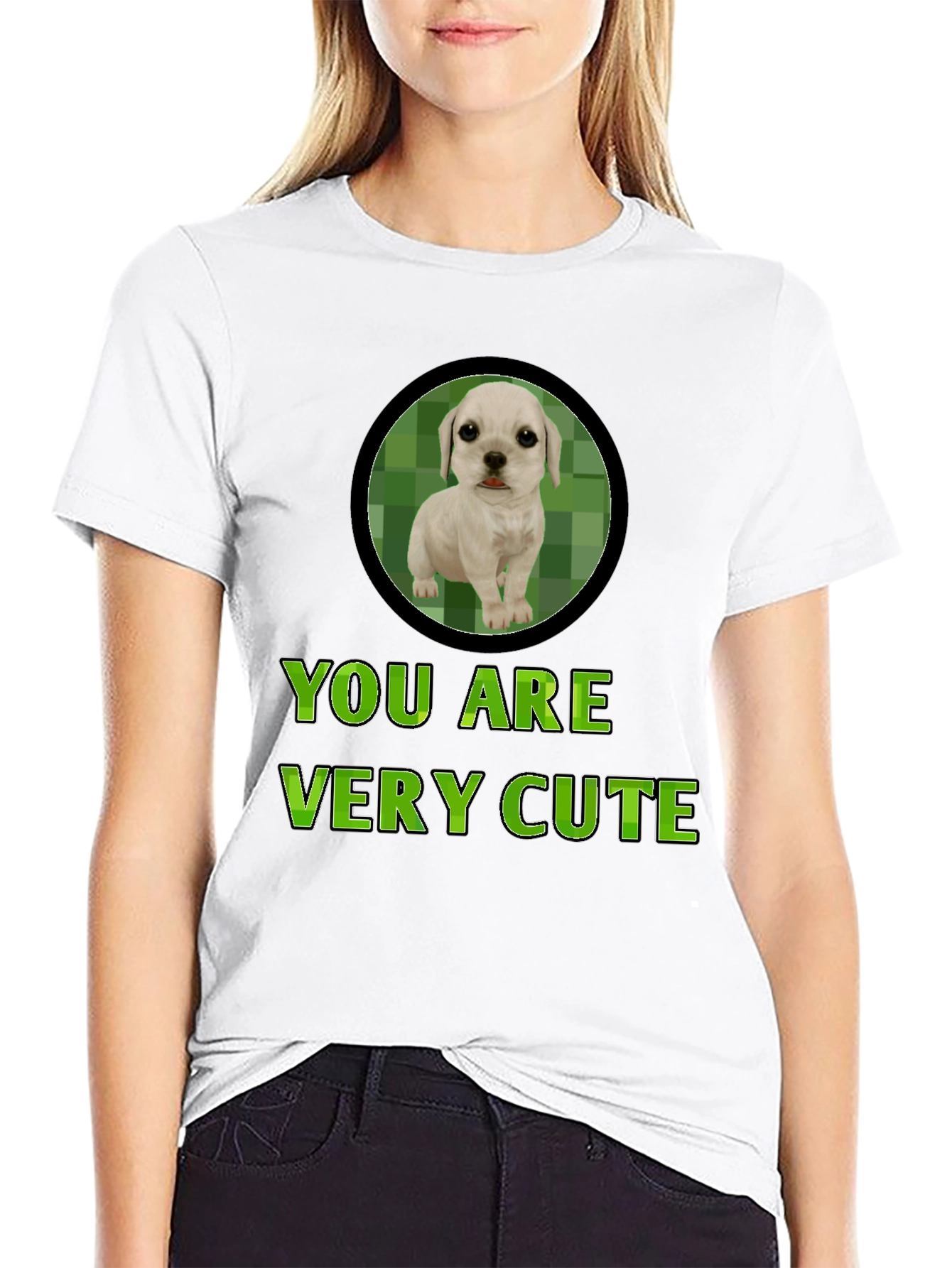 Cute Puppy Graphic Tee - You Are Very Cute