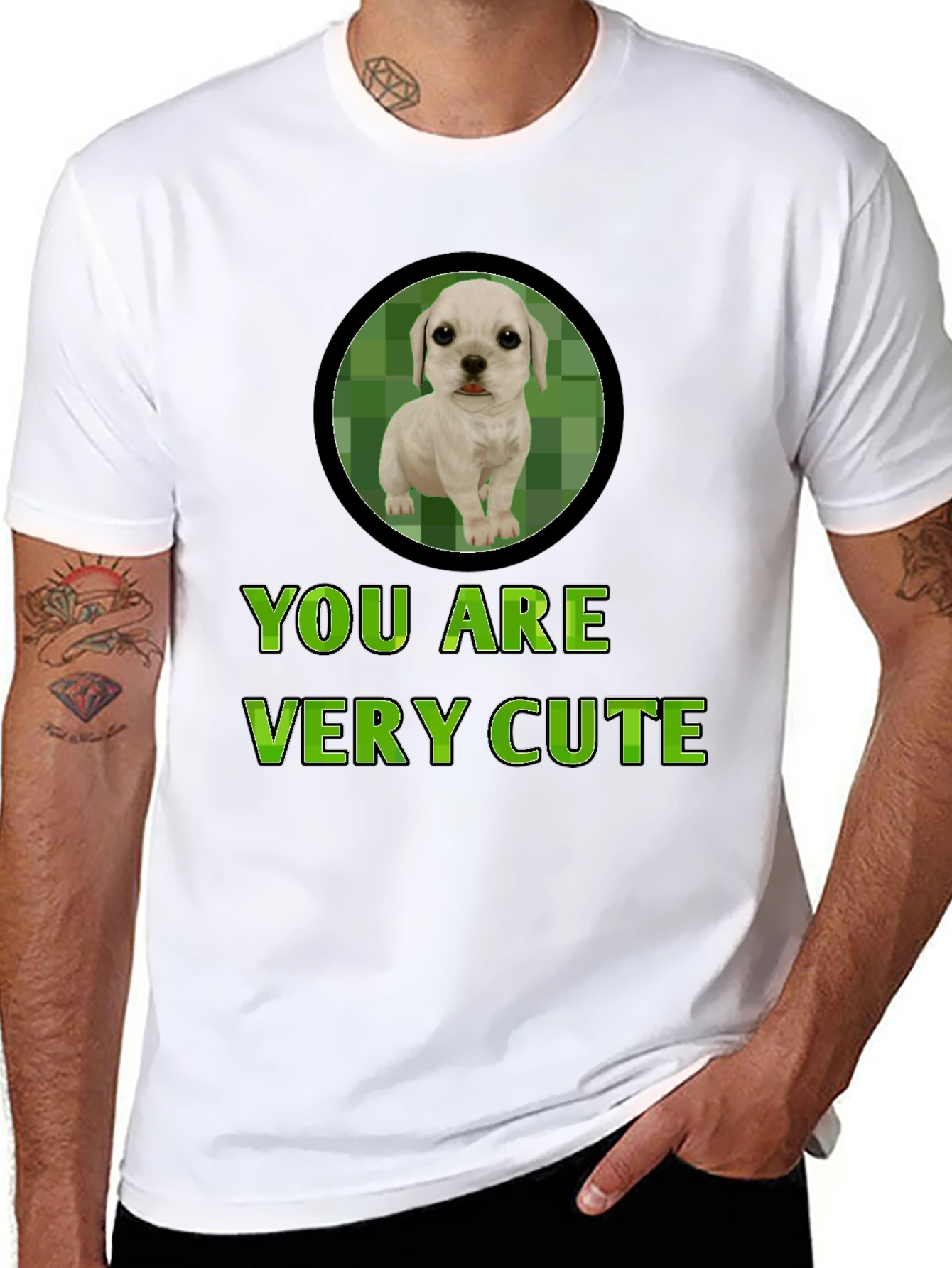 Cute Puppy Graphic Tee - You Are Very Cute
