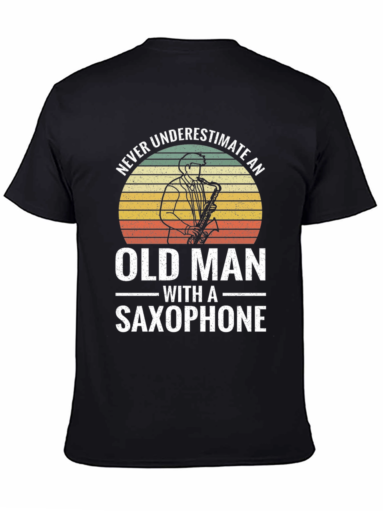 Saxophone Old Man T-Shirt - Musician Gift