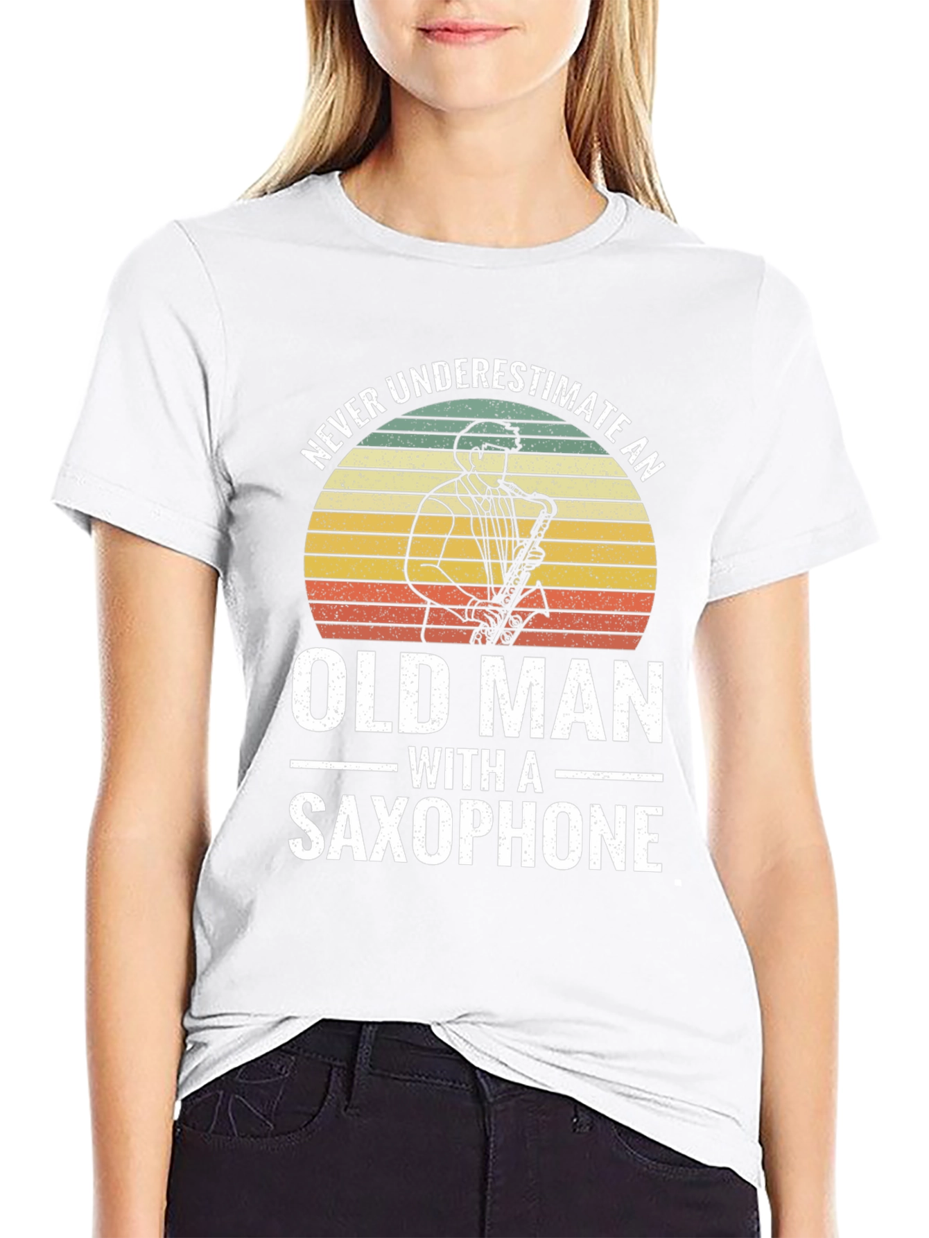 Saxophone Old Man T-Shirt - Musician Gift