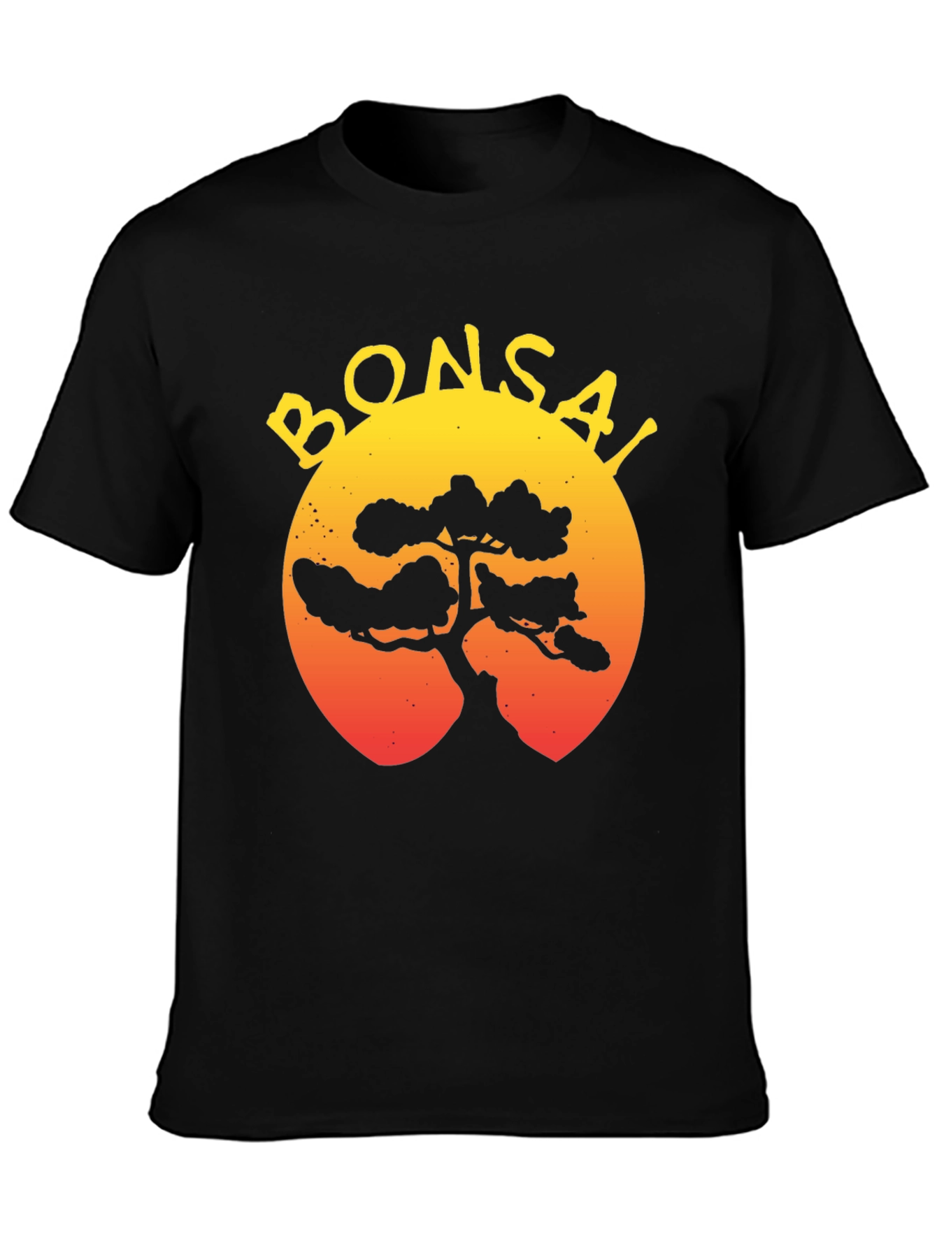 Bonsai Tree Sunset Graphic T-Shirt - Unique Design