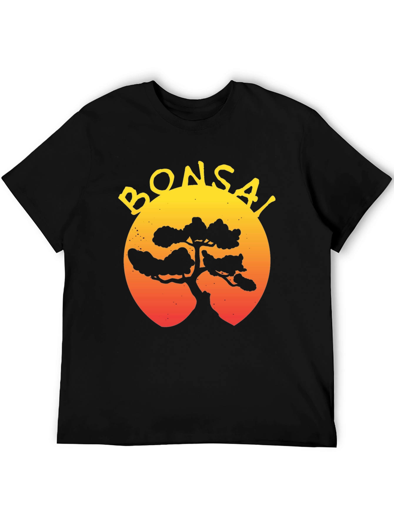 Bonsai Tree Sunset Graphic T-Shirt - Unique Design