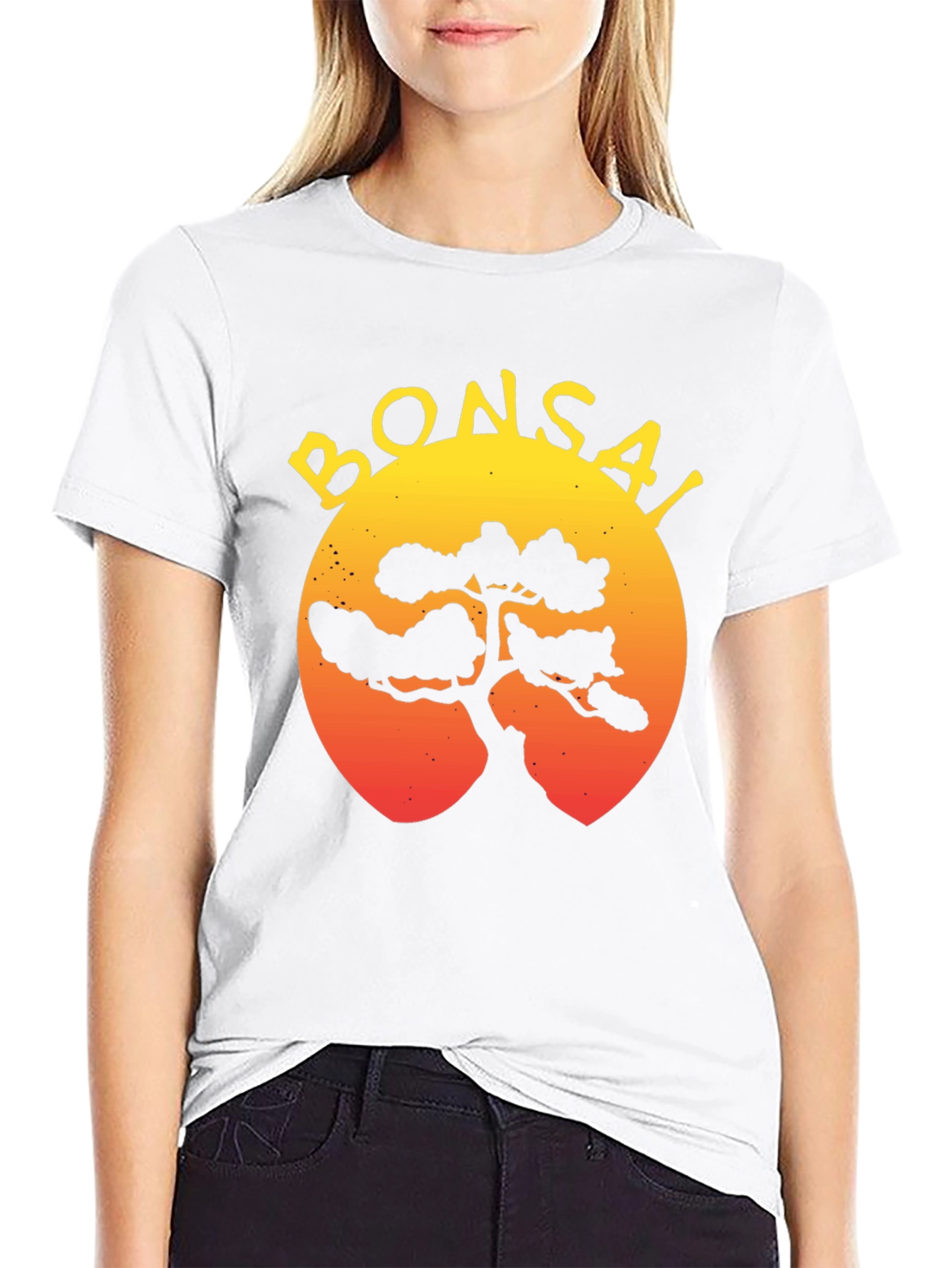 Bonsai Tree Sunset Graphic T-Shirt - Unique Design