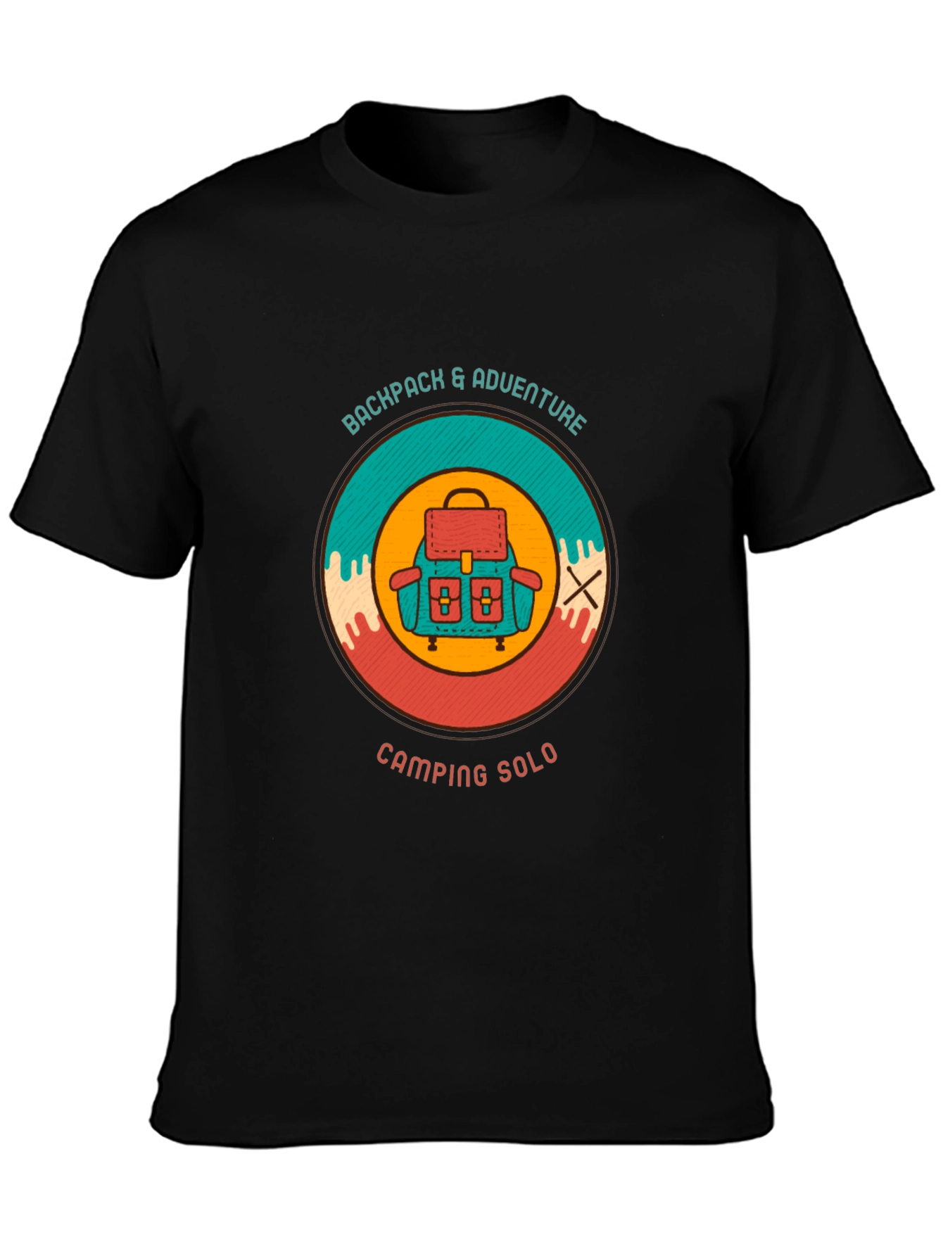Backpack Adventure T-Shirt Camping Solo Design