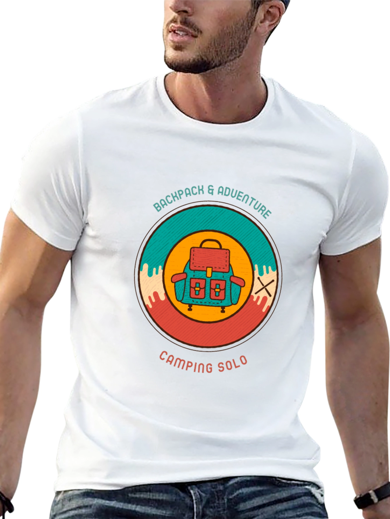 Backpack Adventure T-Shirt Camping Solo Design