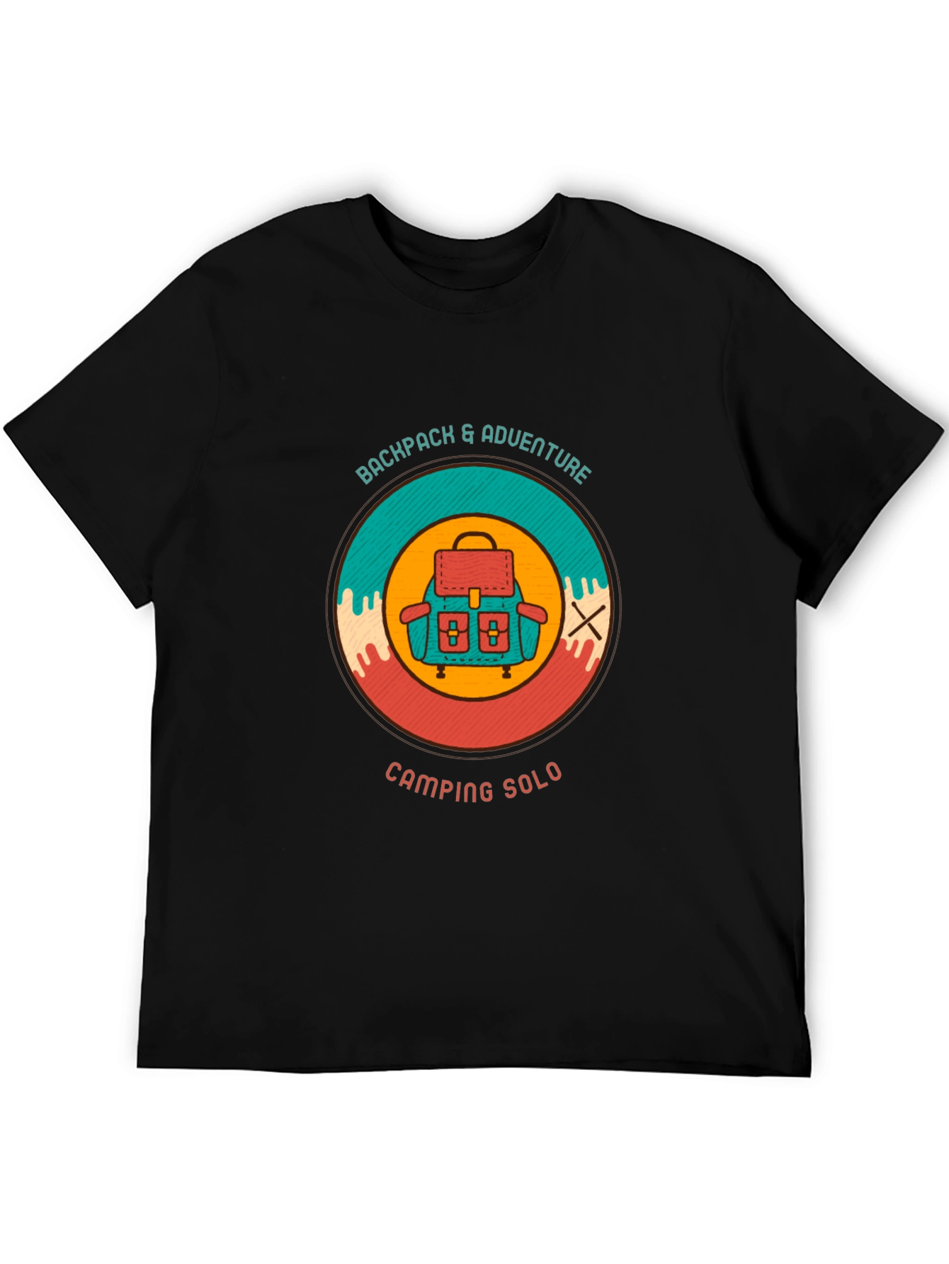 Backpack Adventure T-Shirt Camping Solo Design