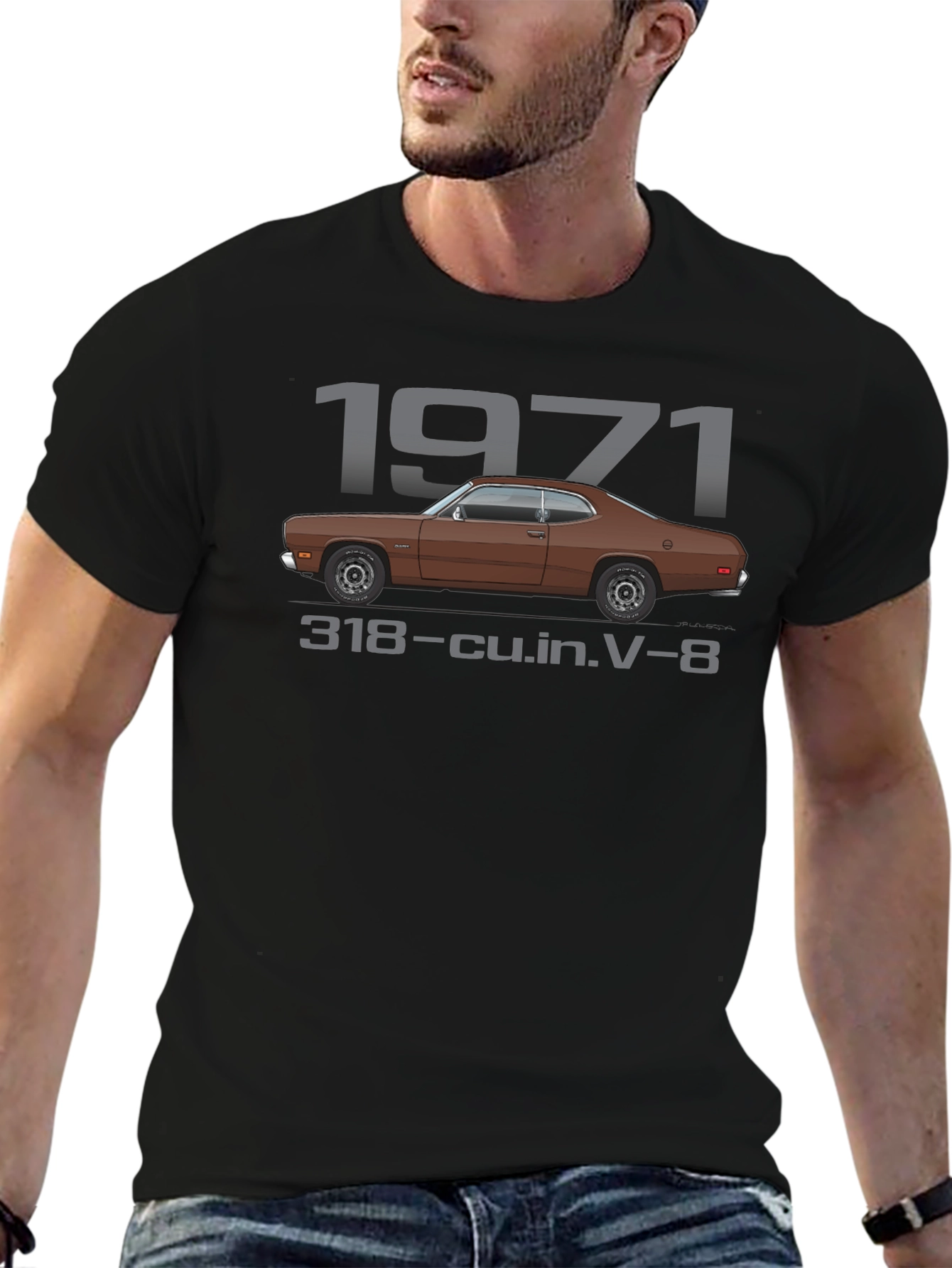 1971 Classic Car Black T-Shirt