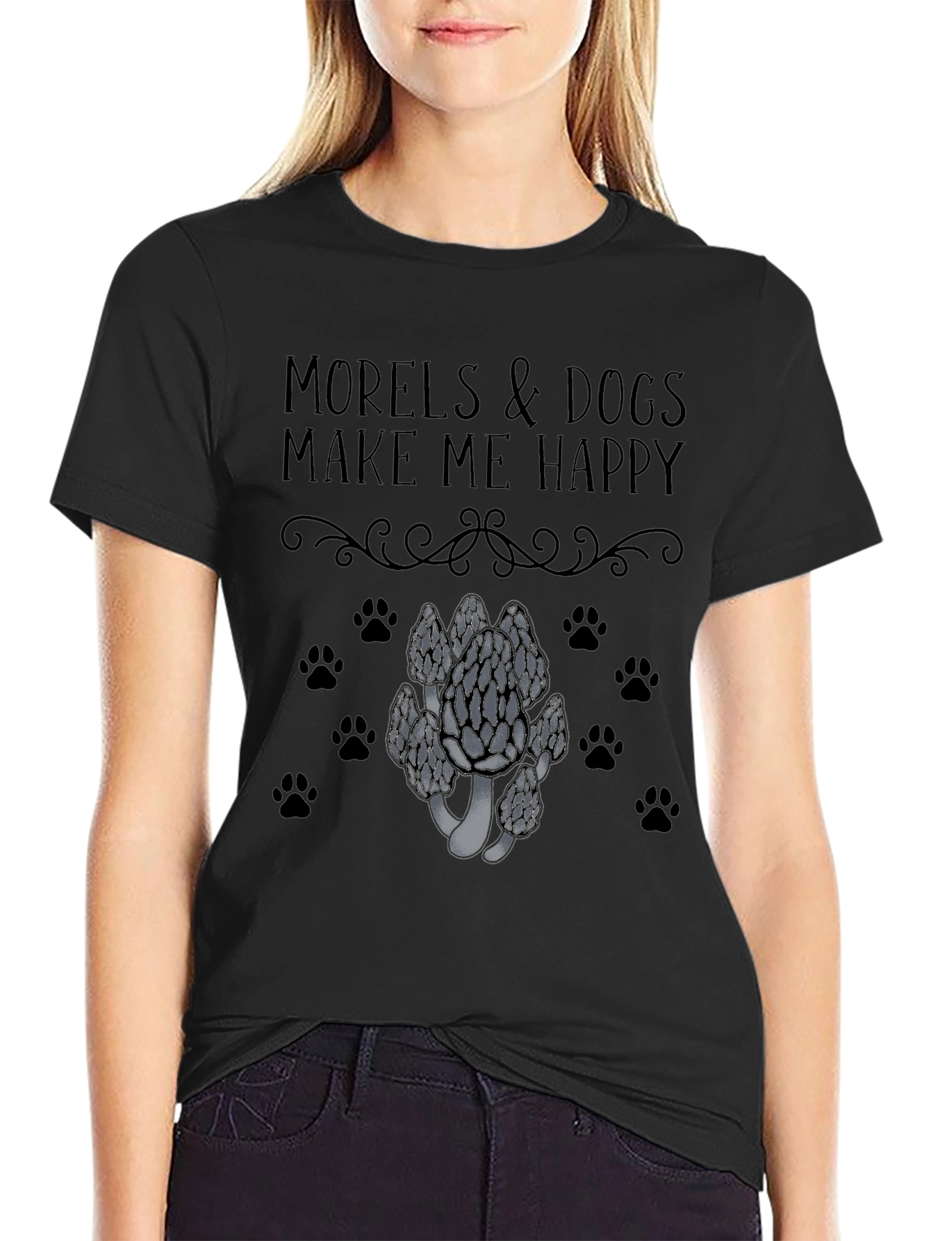 Morels & Dogs T-Shirt: Happy Design