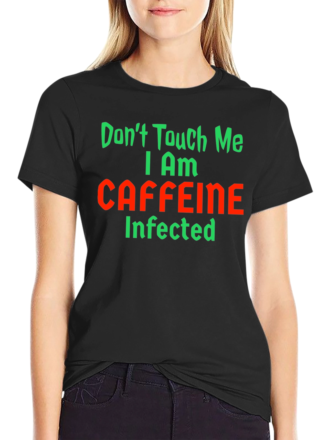 Caffeine Infected Graphic T-Shirt - Funny Novelty Tee