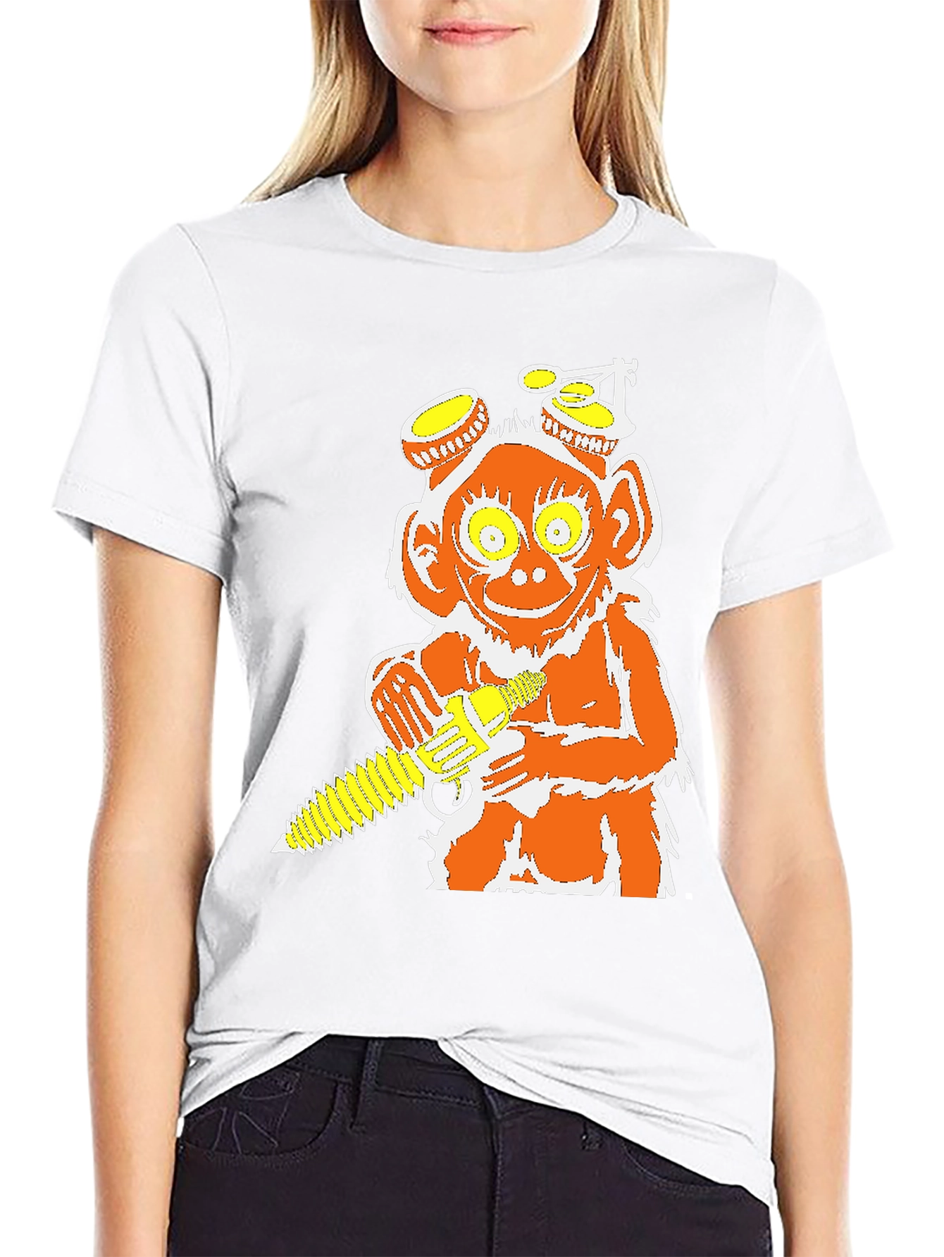 Monkey Chainsaw Graphic Tee - Unique Design T-Shirt