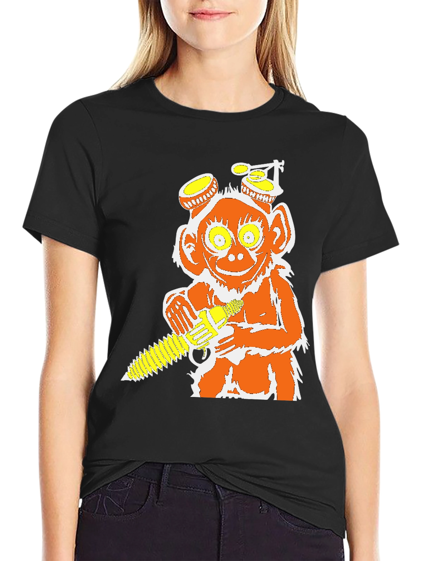 Monkey Chainsaw Graphic Tee - Unique Design T-Shirt