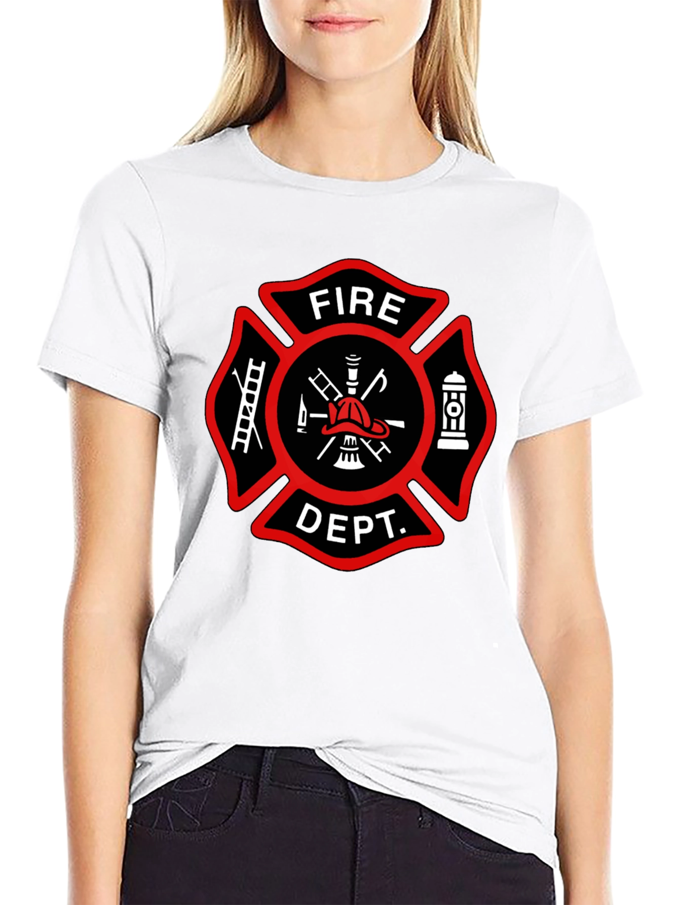 Fire Department T-Shirt Maltese Cross Design