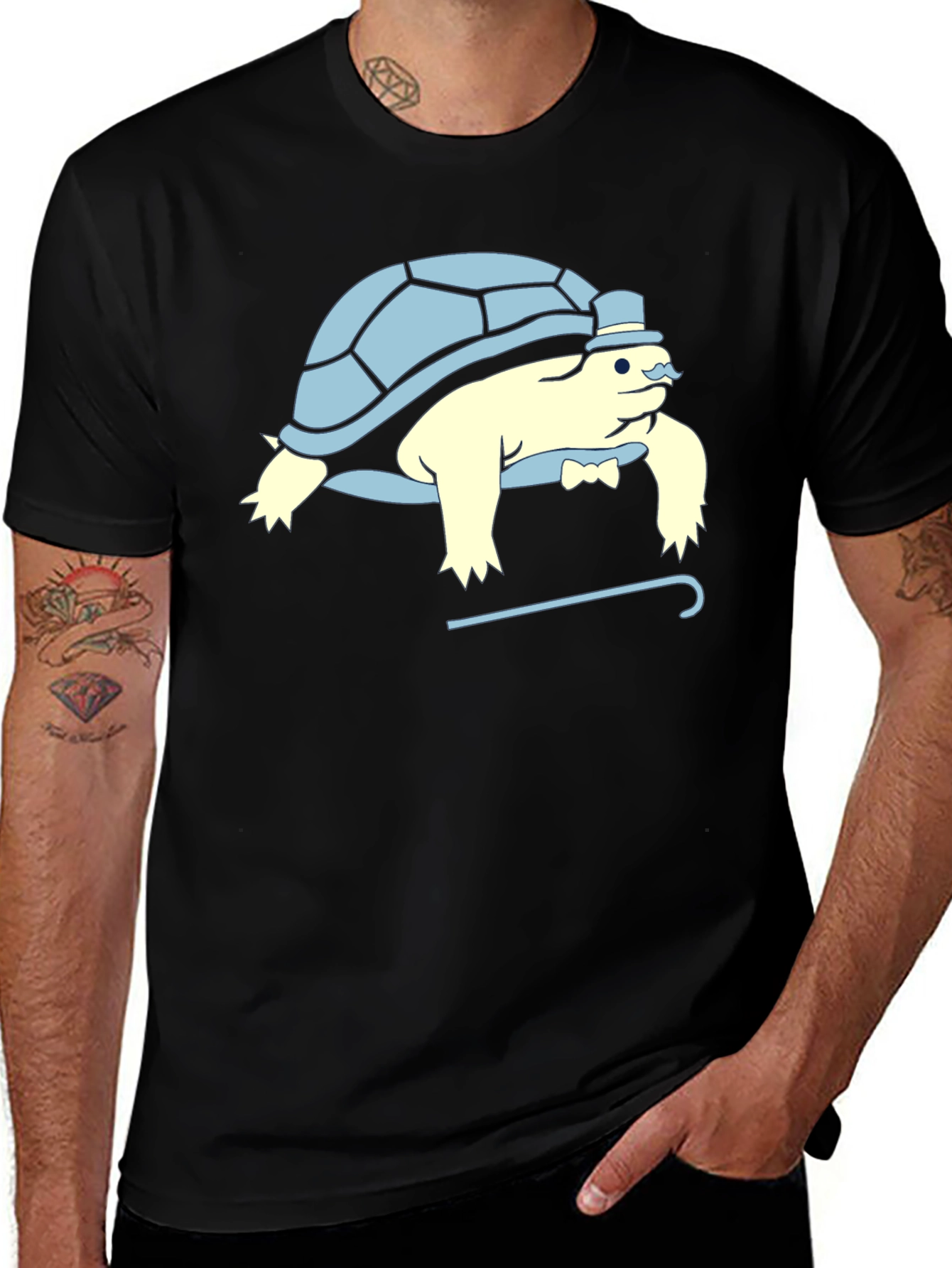 Dapper Turtle Graphic T-Shirt - Gentlemanly Reptile