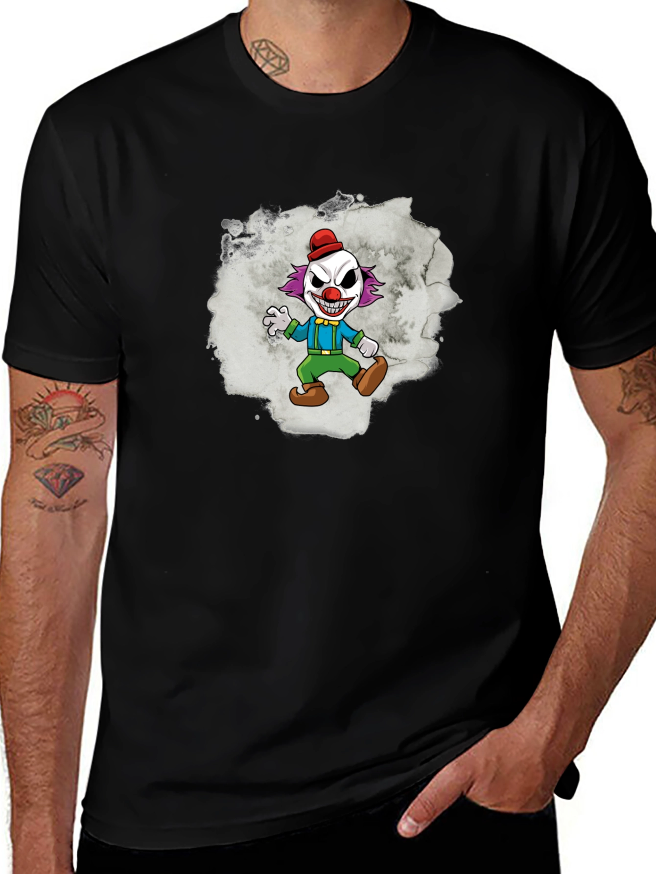 Clown Graphic T-Shirt - Mens Black Tee