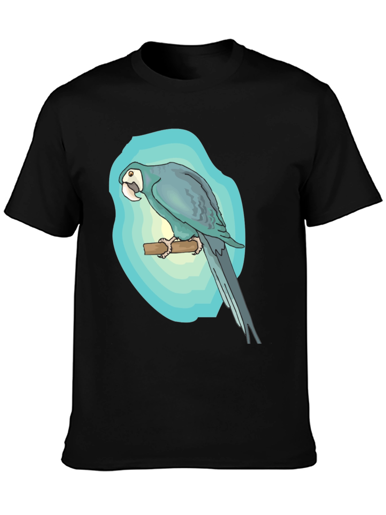 Parrot Graphic Black T-Shirt - Tropical Bird Tee