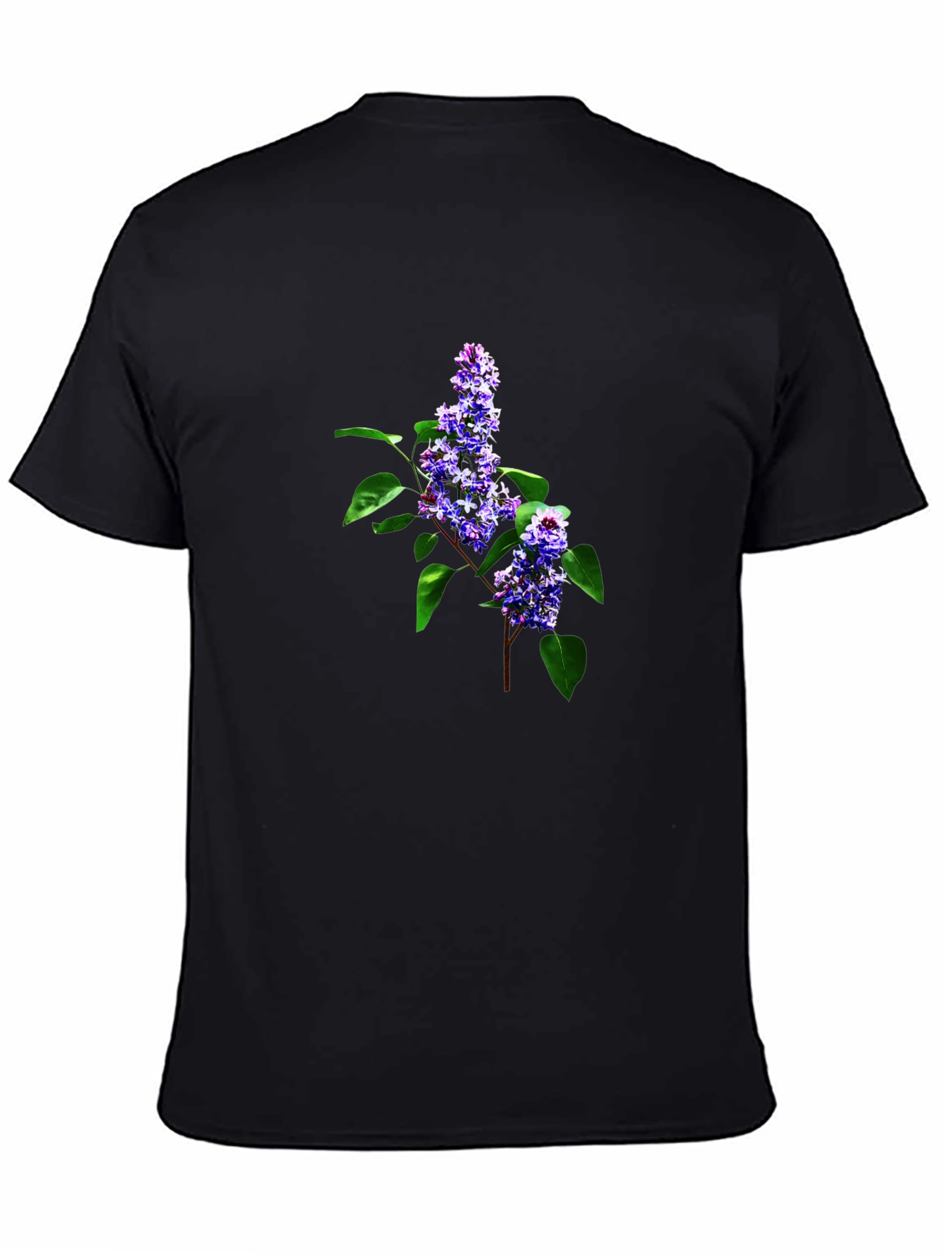 Floral Print Crew Neck T-Shirt - Black