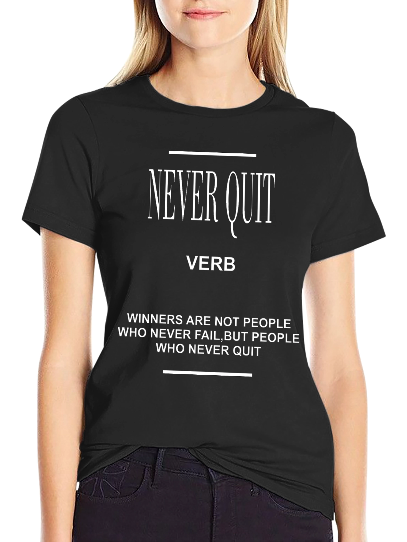 Never Quit Graphic T-Shirt - Motivational Tee