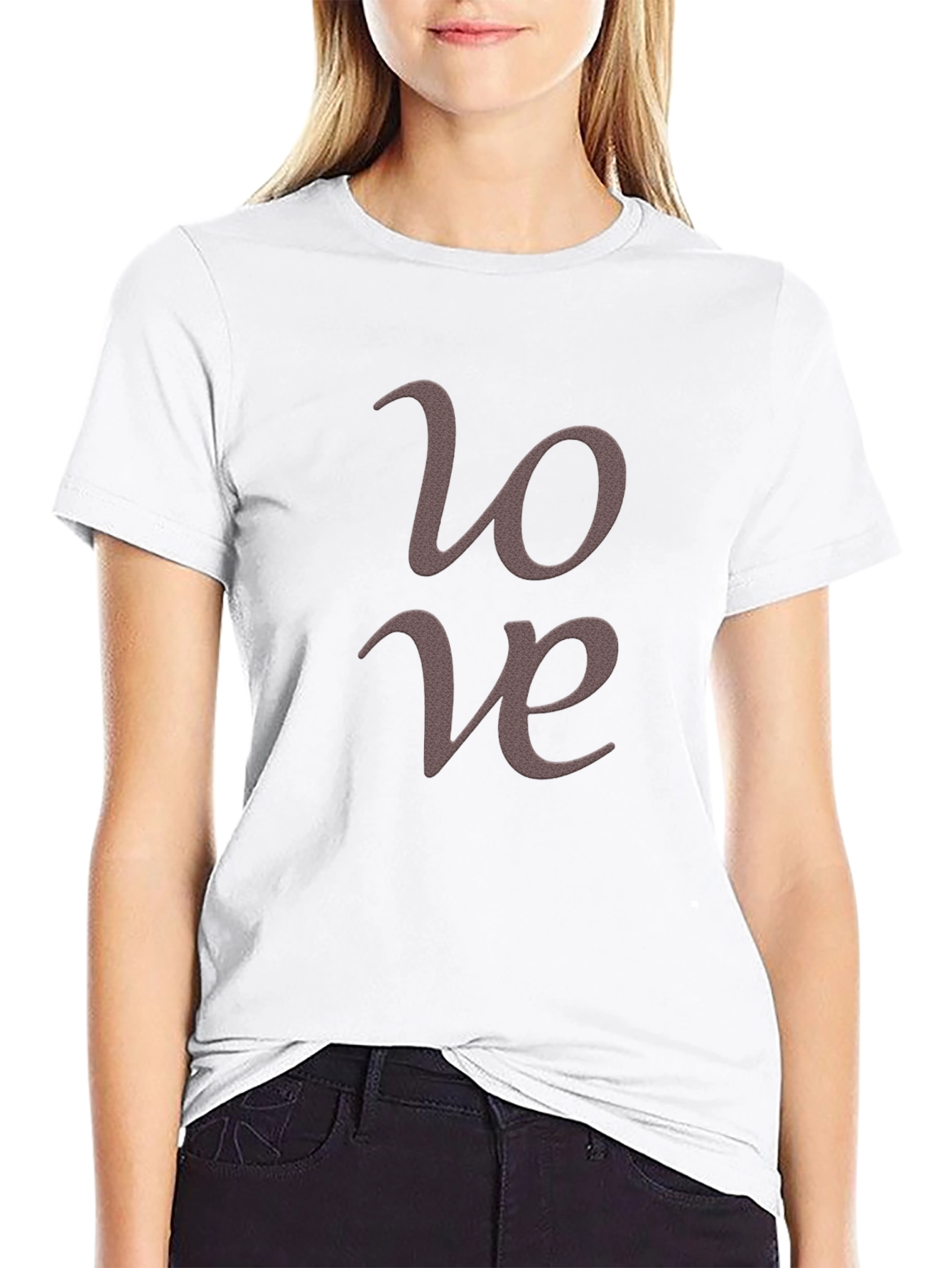 Love Script Graphic T-Shirt Casual Wear