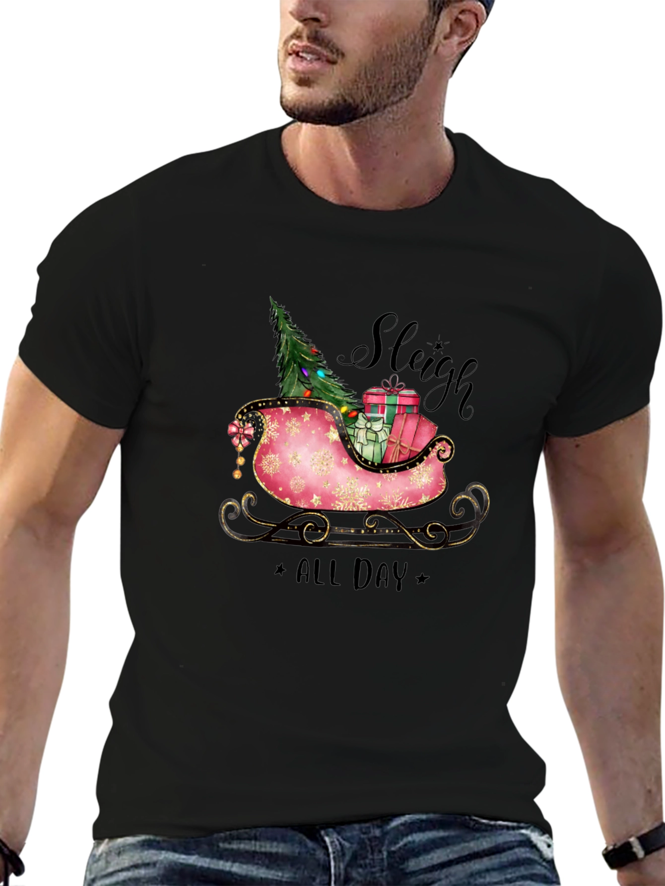 Sleigh All Day Christmas T-Shirt - Holiday Festive Wear