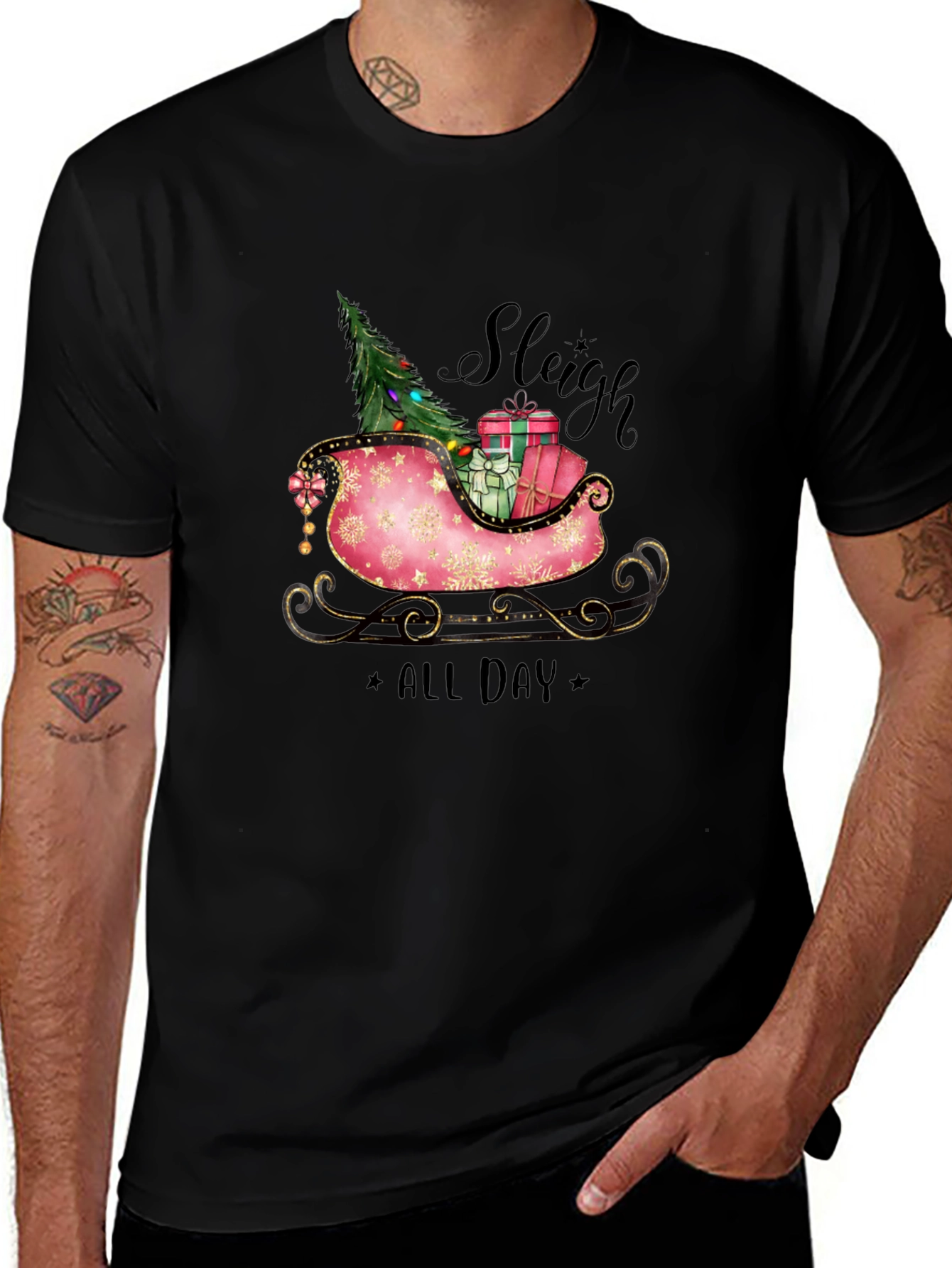 Sleigh All Day Christmas T-Shirt - Holiday Festive Wear