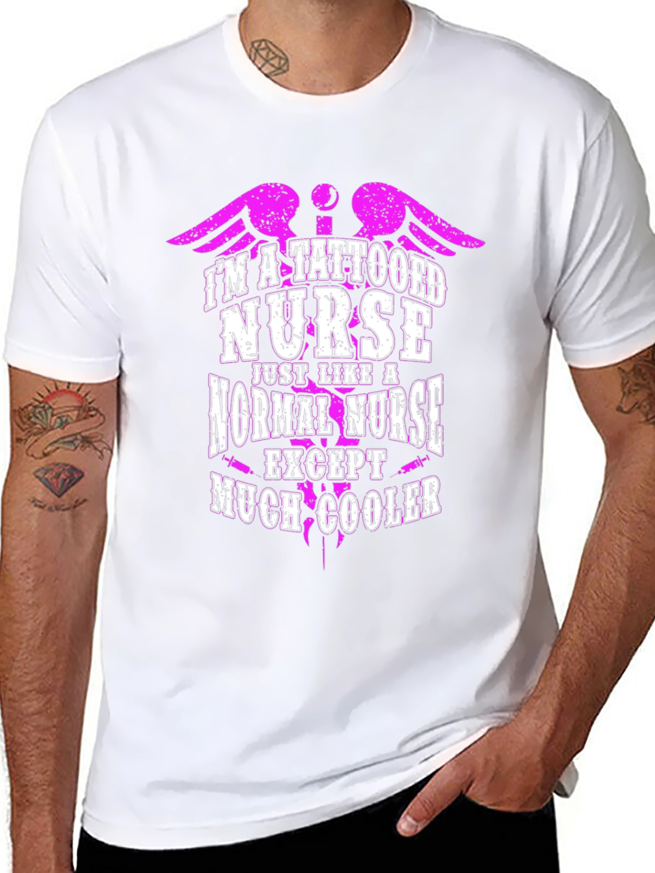 Tattooed Nurse Novelty Graphic T-Shirt