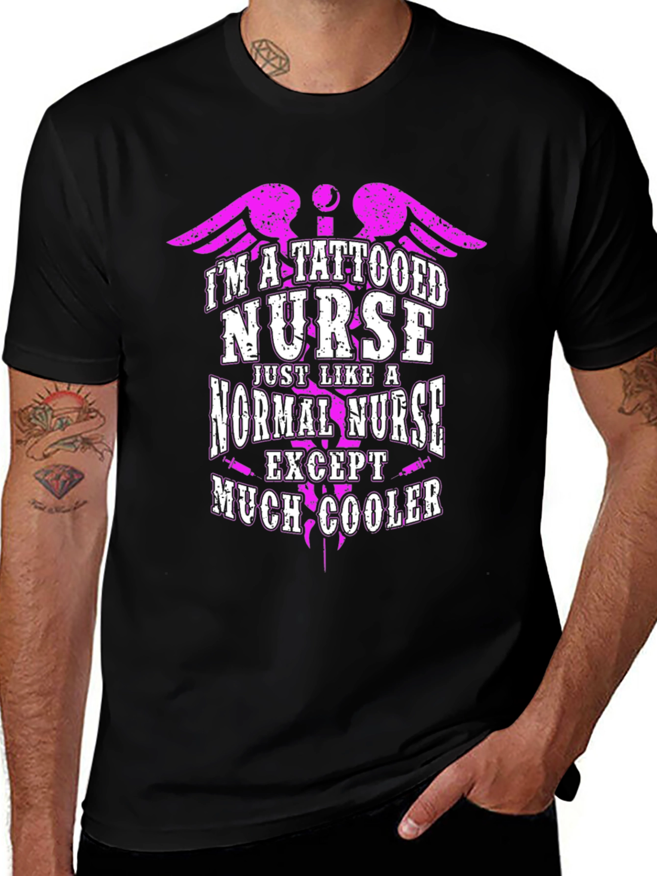 Tattooed Nurse Novelty Graphic T-Shirt