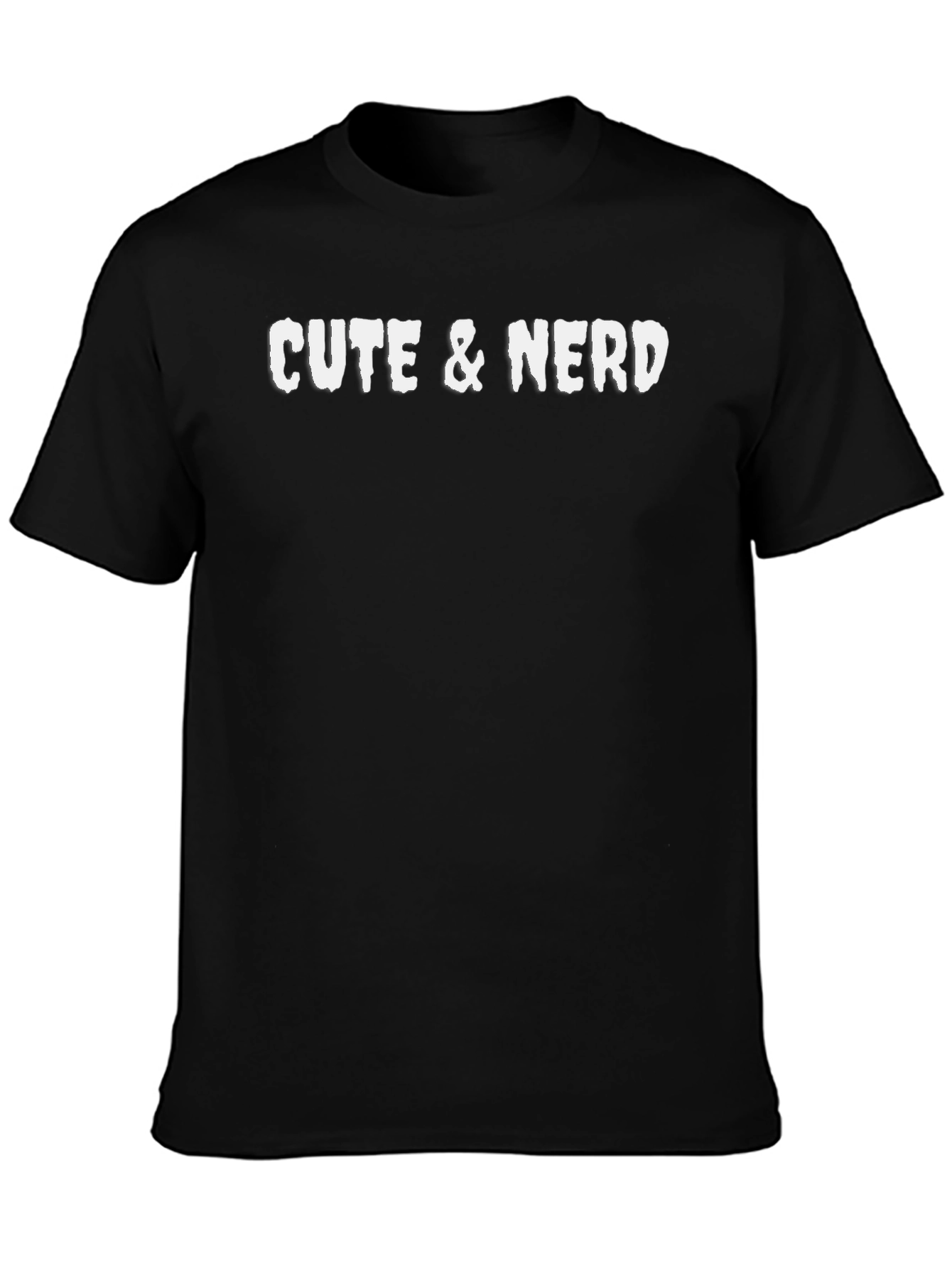 Cute & Nerd Black Cotton Graphic T-Shirt