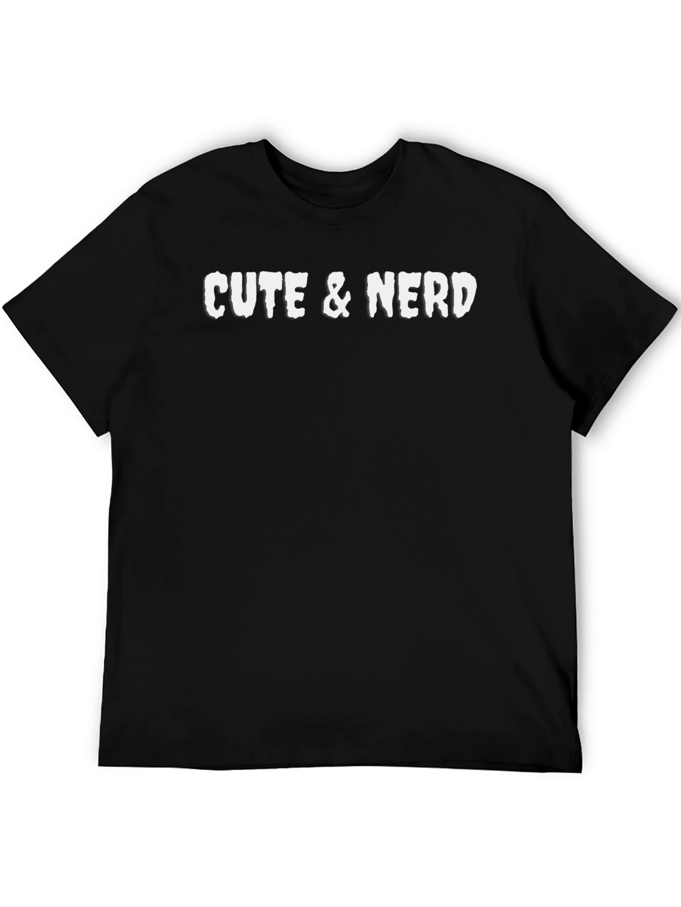 Cute & Nerd Black Cotton Graphic T-Shirt