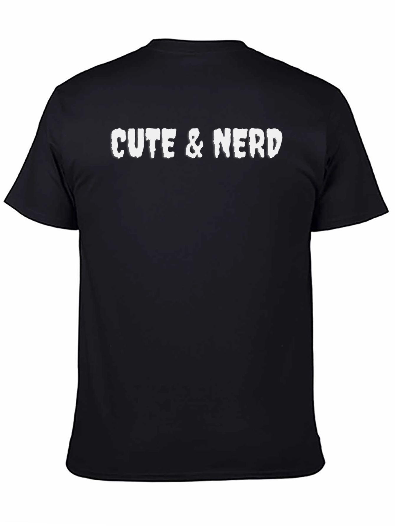 Cute & Nerd Black Cotton Graphic T-Shirt