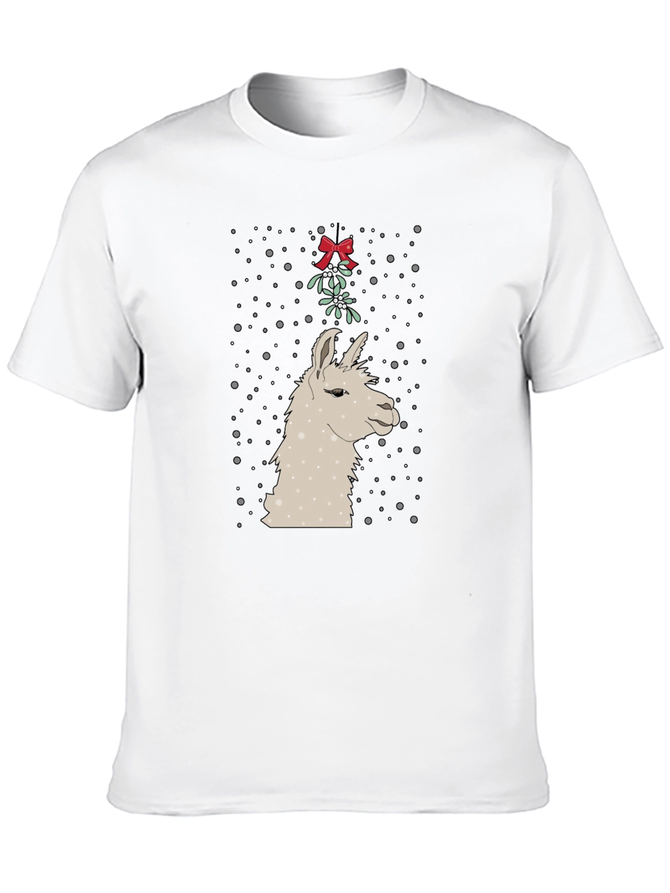 Llama Mistletoe Christmas Tee
