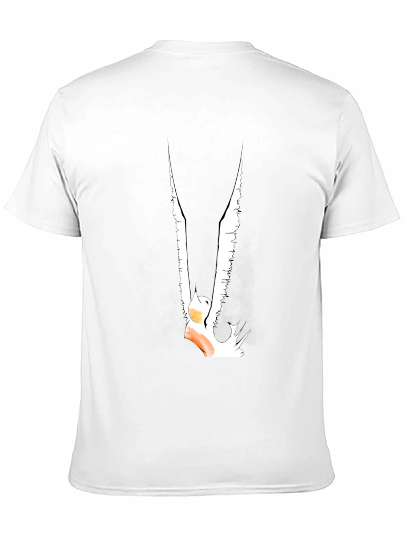 Black T-Shirt with Abstract Bird Graphic