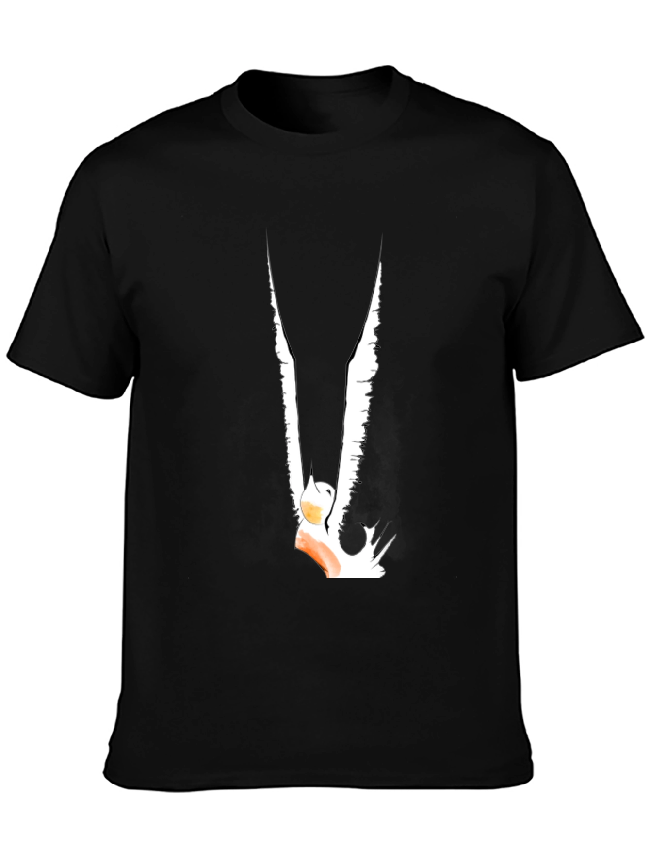 Black T-Shirt with Abstract Bird Graphic
