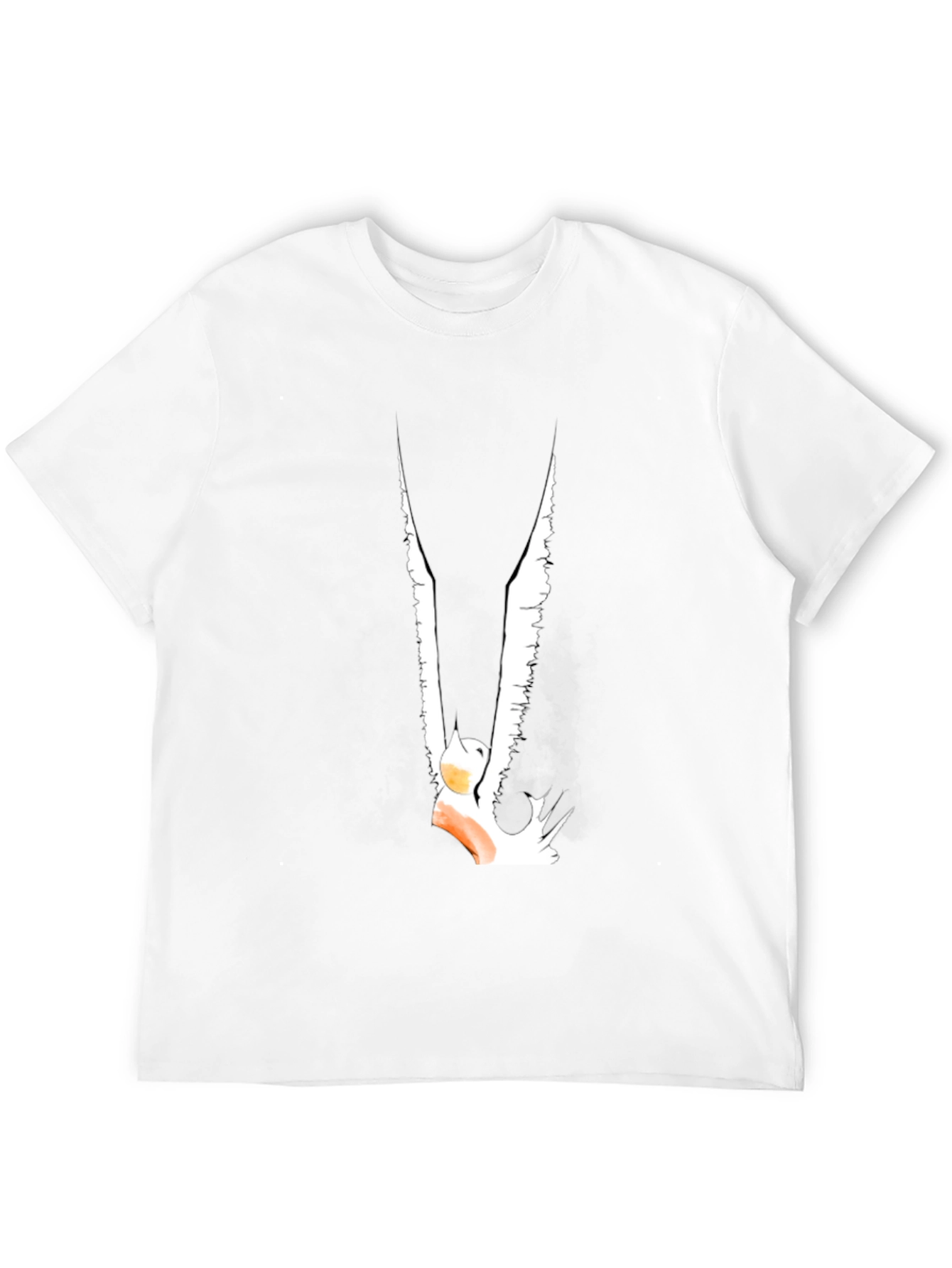 Black T-Shirt with Abstract Bird Graphic