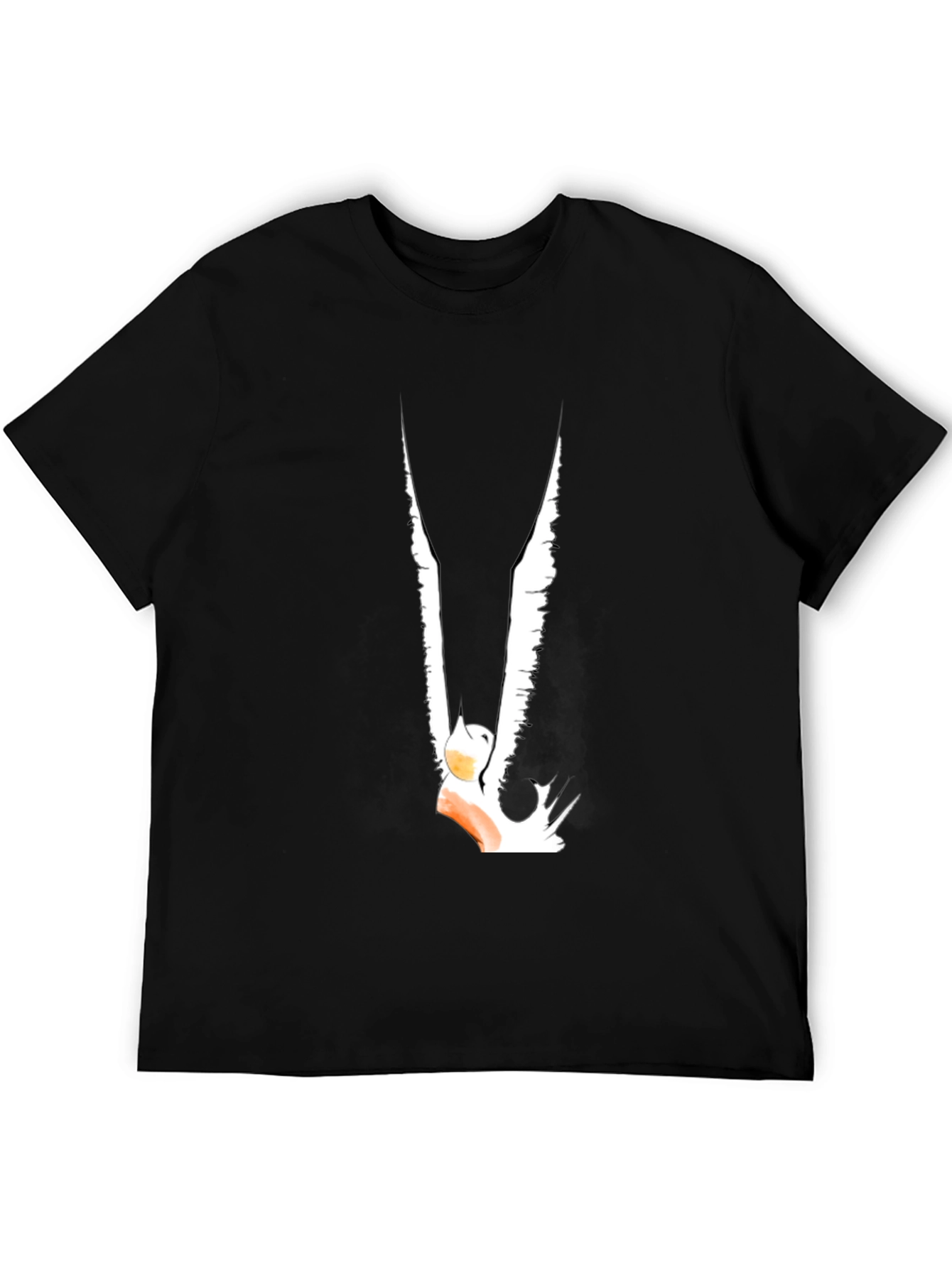 Black T-Shirt with Abstract Bird Graphic