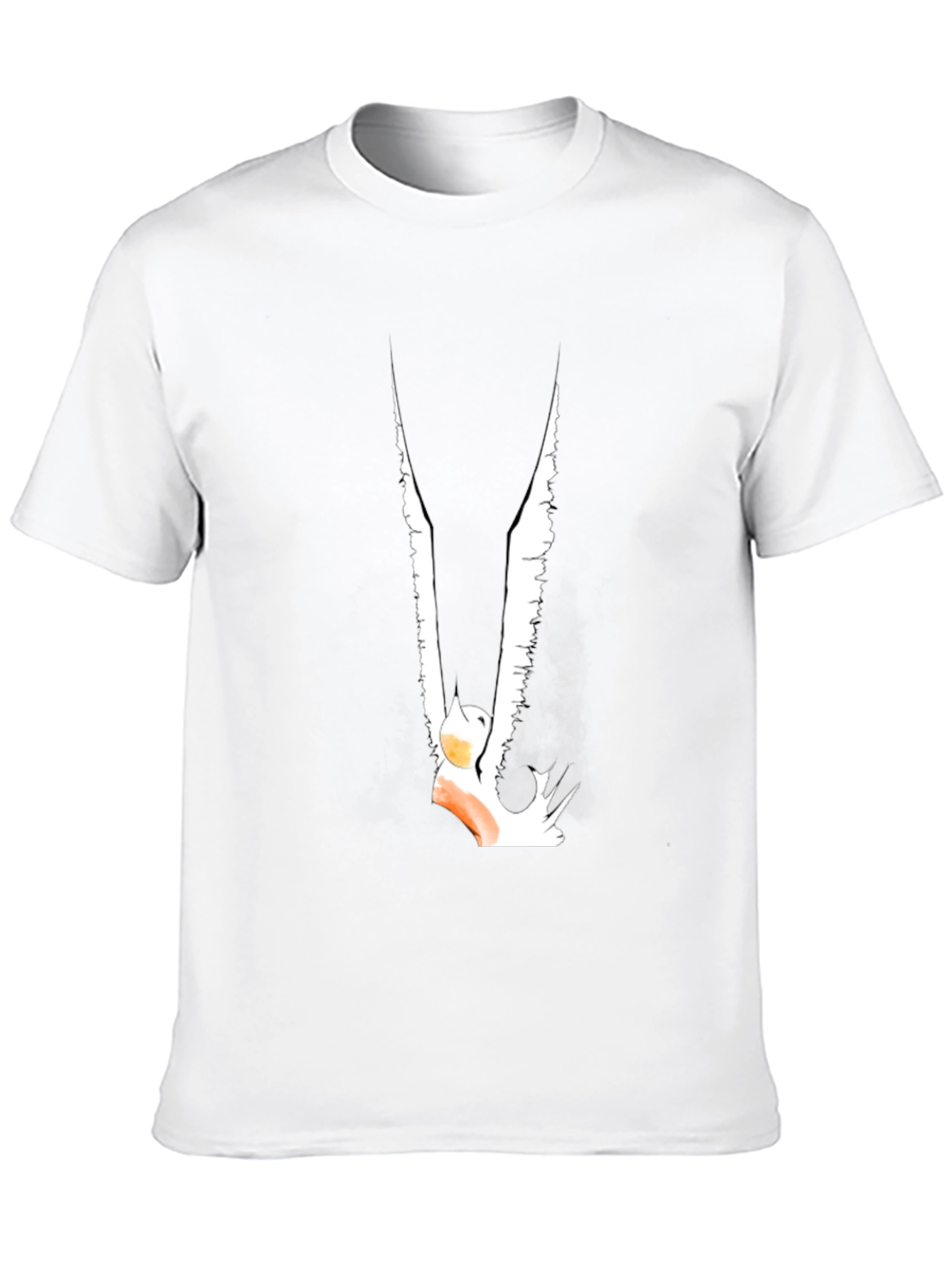 Black T-Shirt with Abstract Bird Graphic
