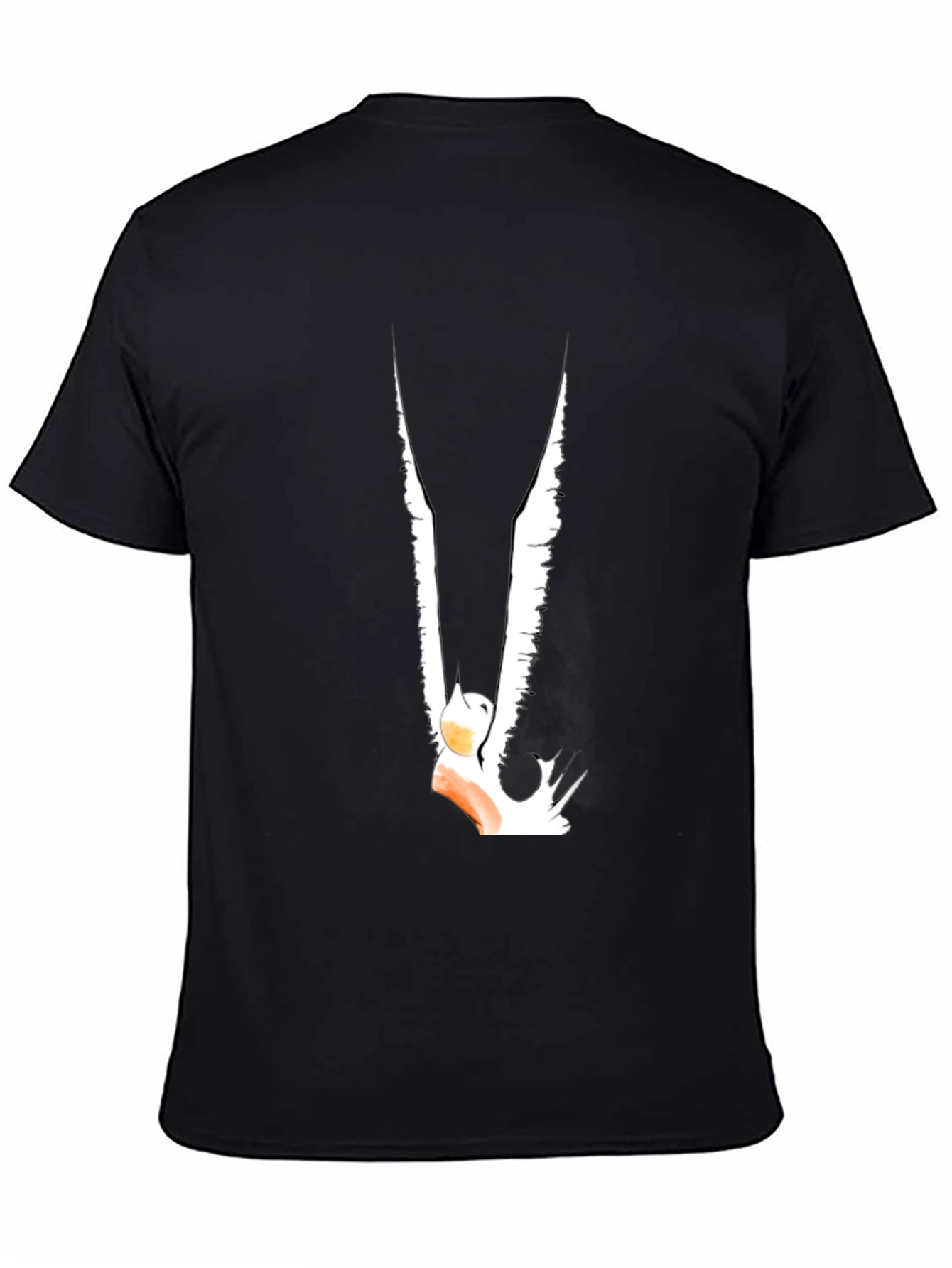 Black T-Shirt with Abstract Bird Graphic