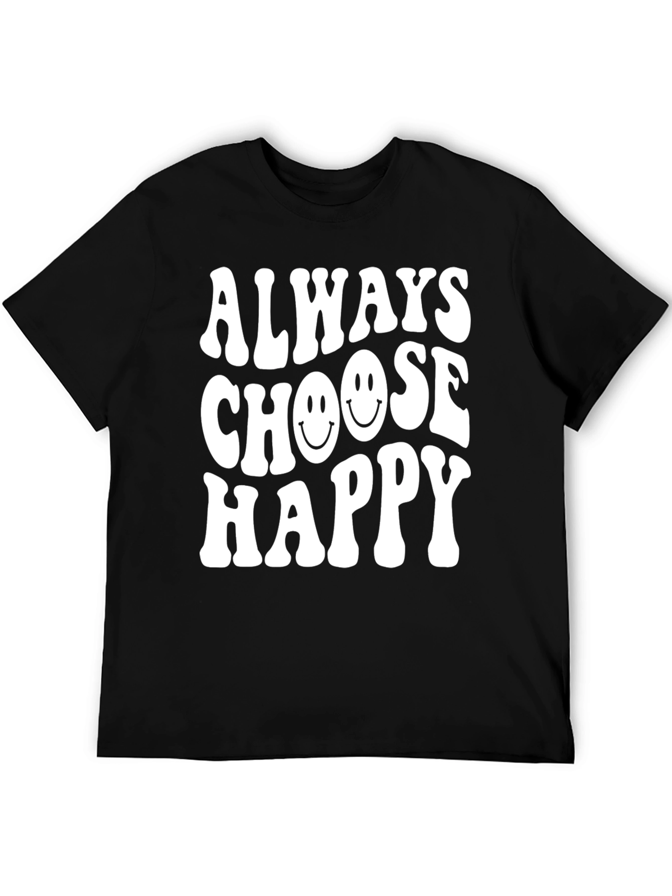 Always Choose Happy Graphic Tee - Black