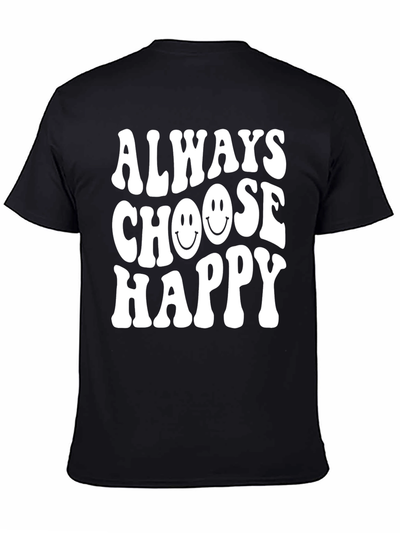 Always Choose Happy Graphic Tee - Black