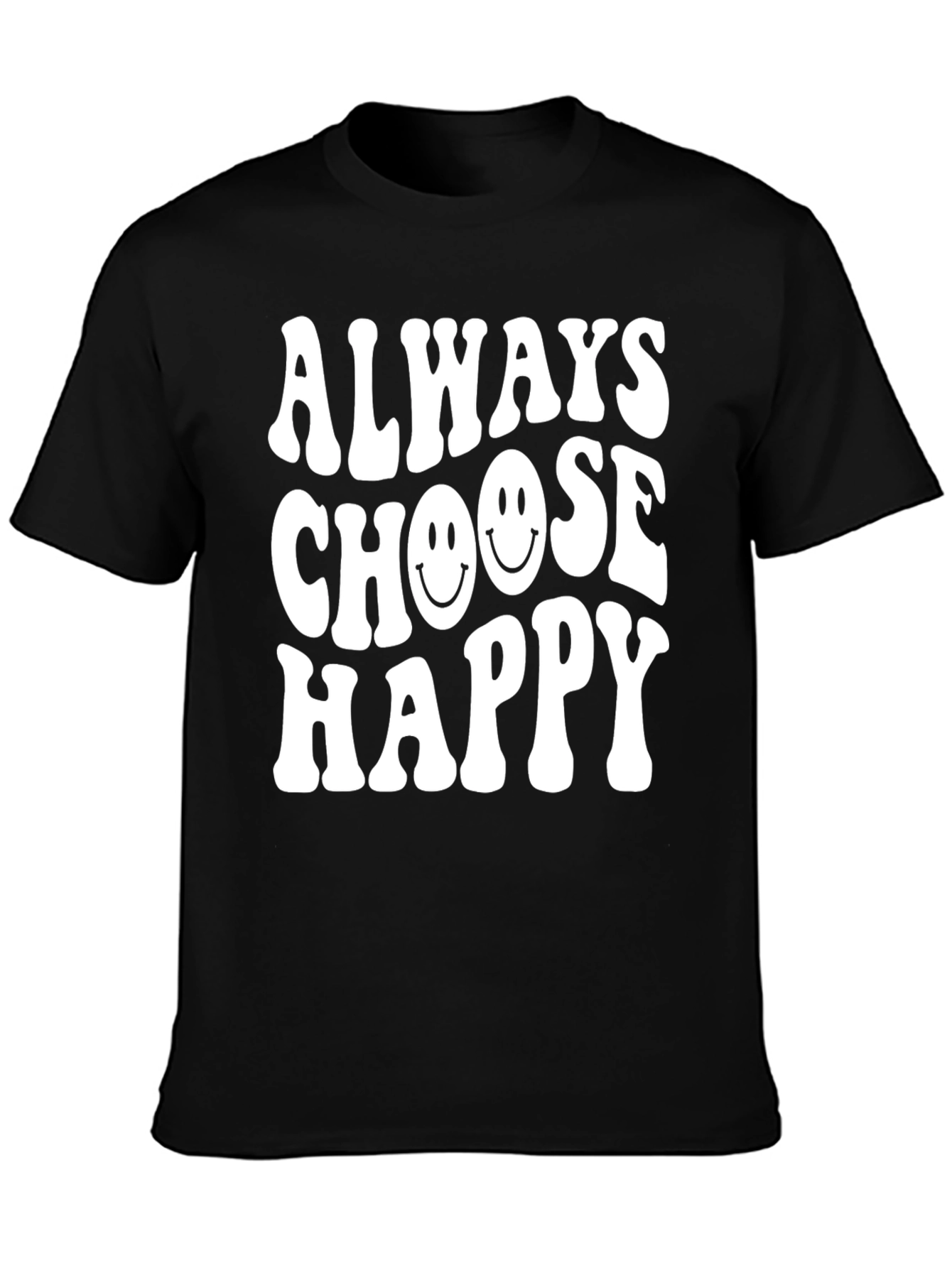 Always Choose Happy Graphic Tee - Black