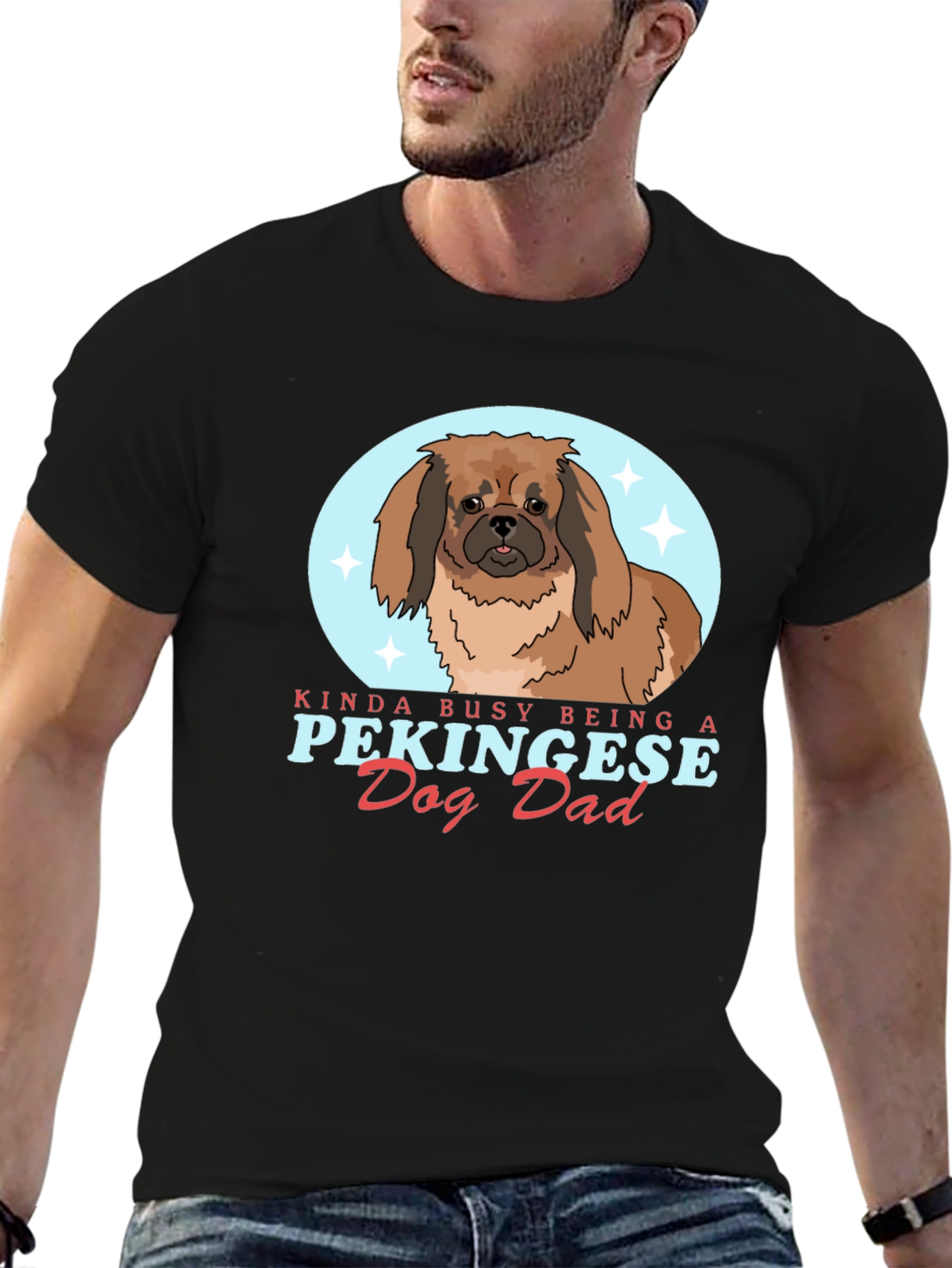 Pekingese Dog Dad Graphic T-Shirt