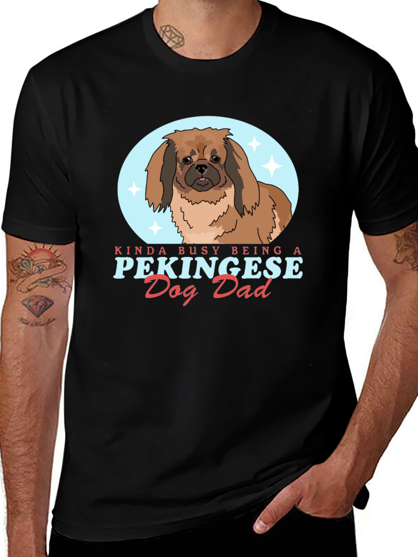 Pekingese Dog Dad Graphic T-Shirt